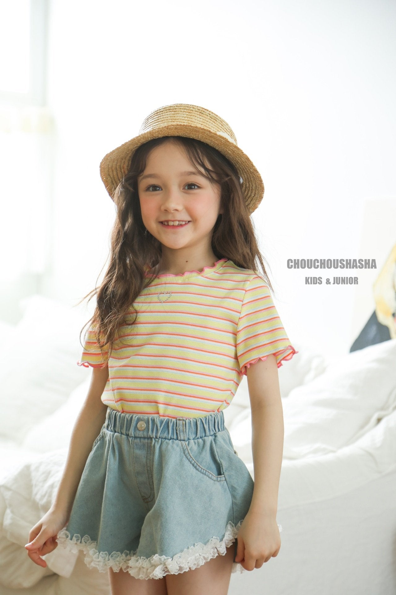 [CHOUCHOUSHASHA] Bunny Stripe T-shirts_2colors