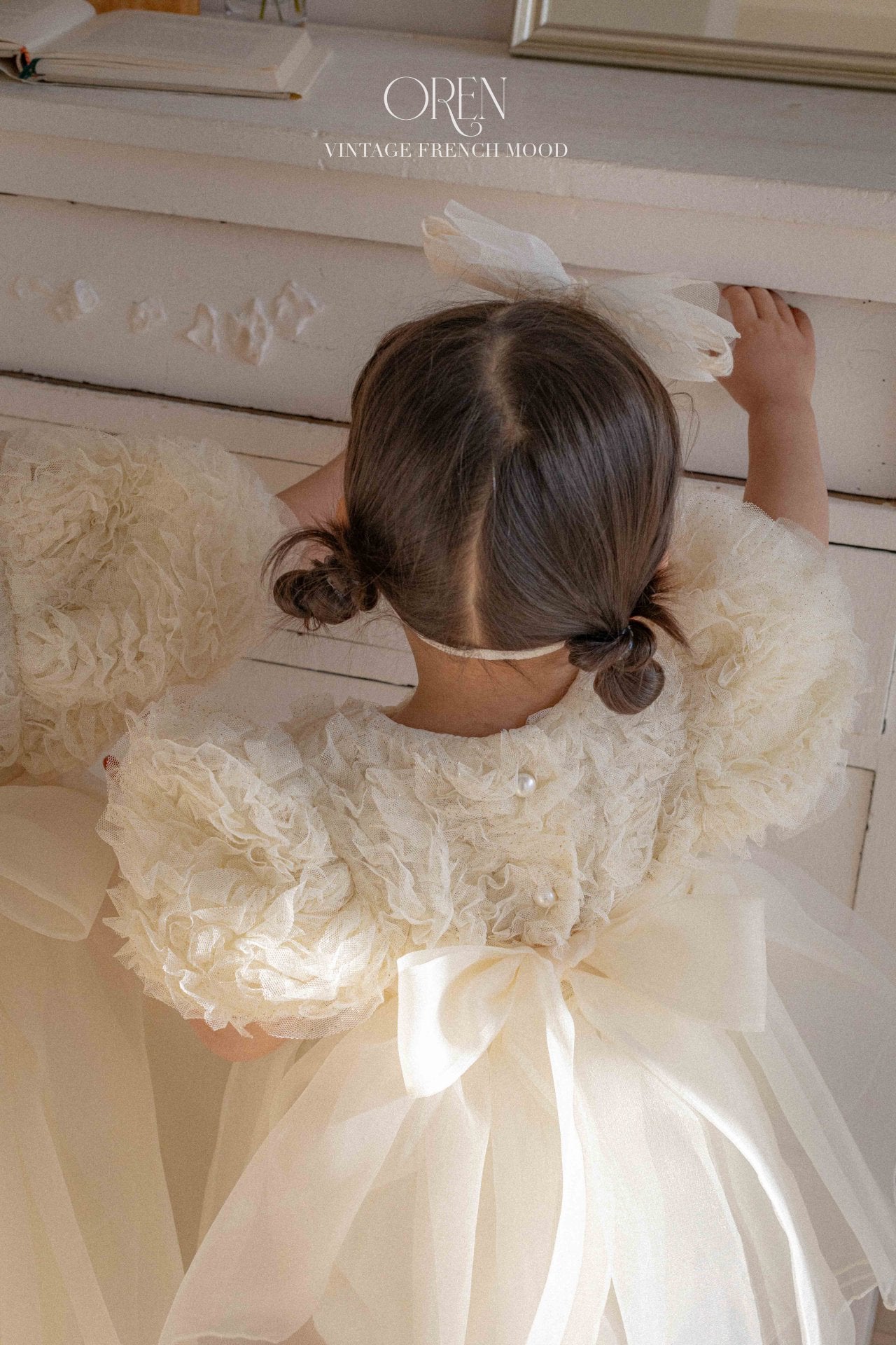 ワンピース OREN Blooming Rose Pearl One Piece OREN] Blooming Rose Pearl Suit(BEBE)_Cream