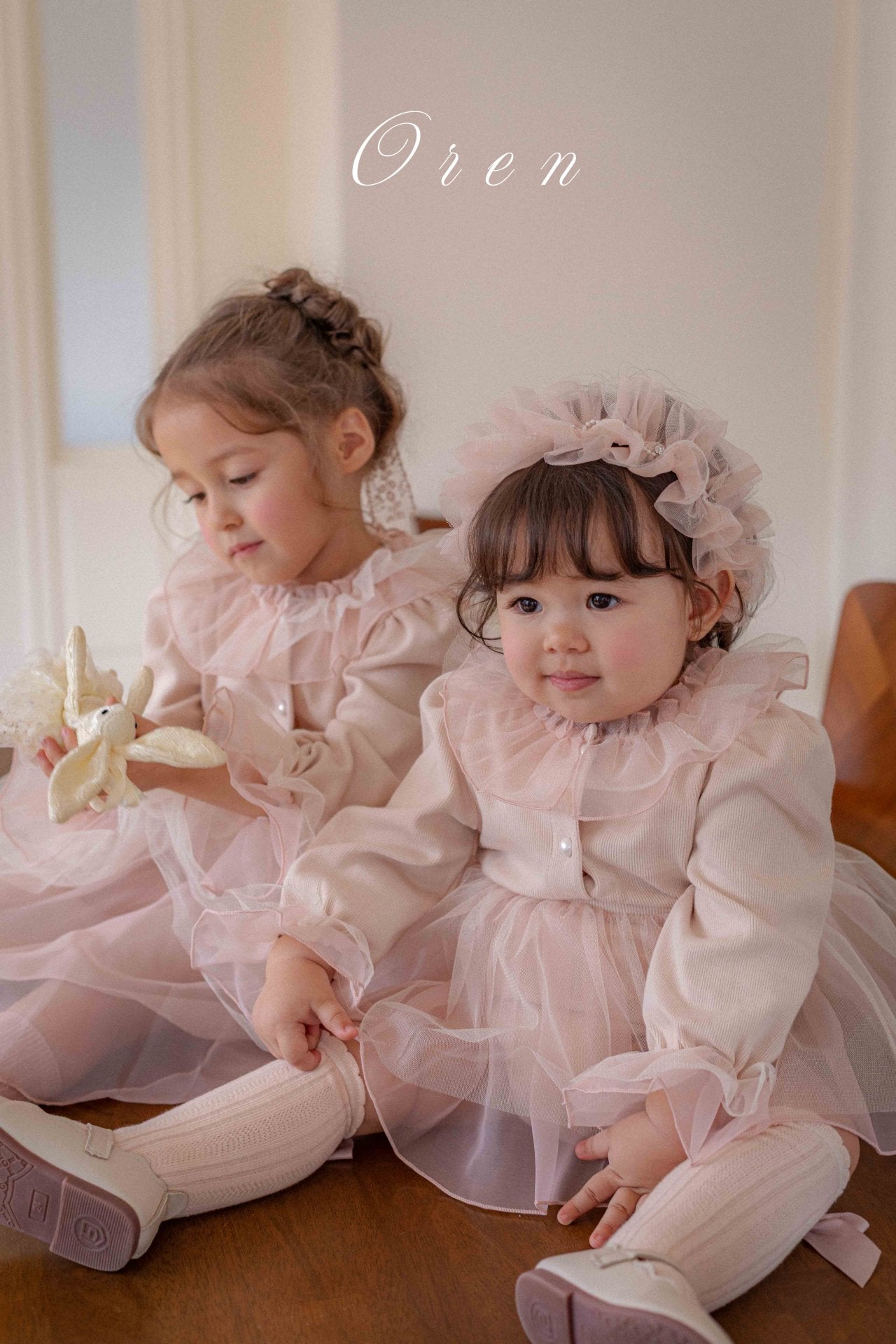 [OREN] (KIDS)Charmant Cardigan & Dress 2-Piece Set_2colors