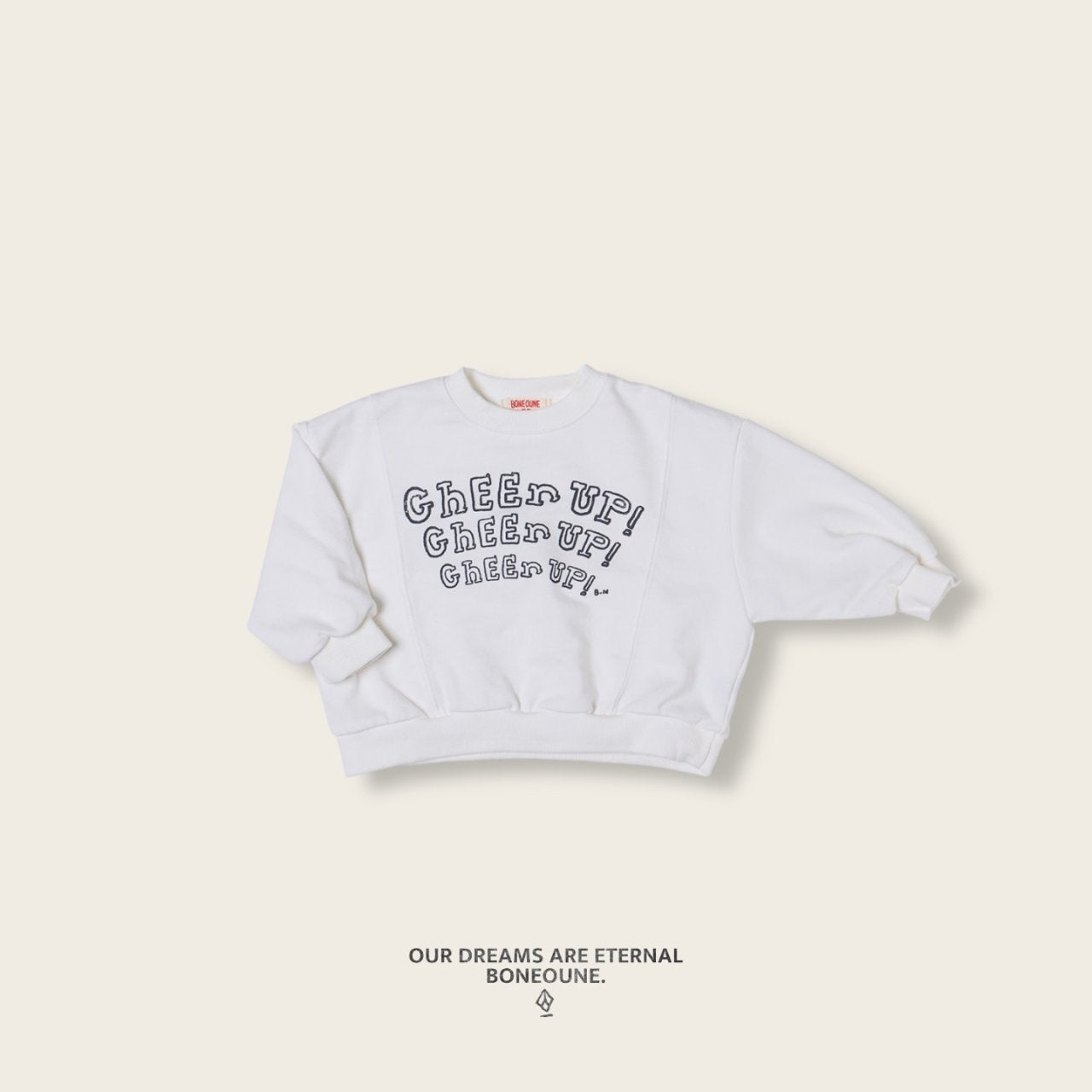 [BONEOUNE] Cheer up Crop Sweatshirt_2colors