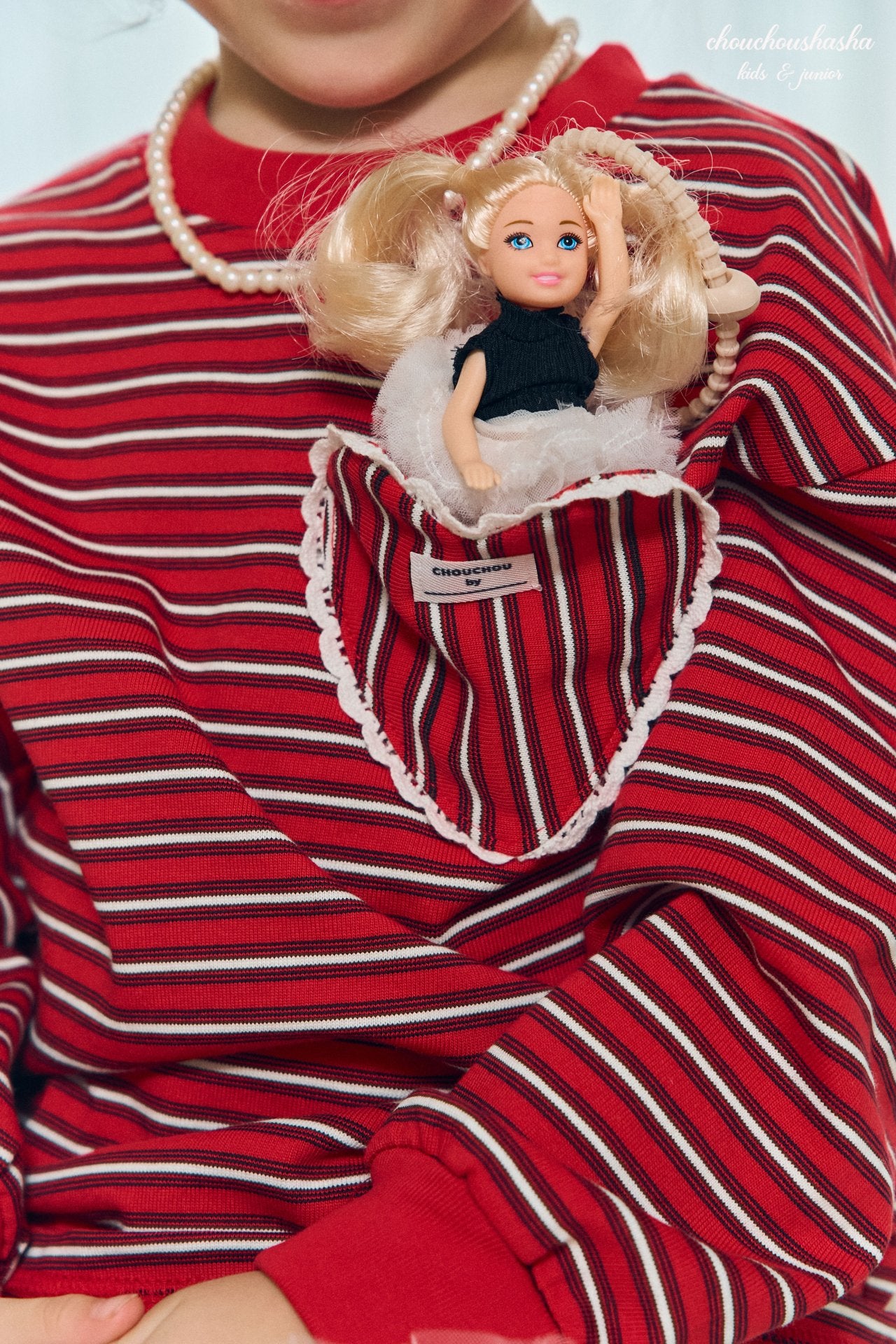 [CHOUCHOUSHASHA] Loopy Stripe T-shirts_Red