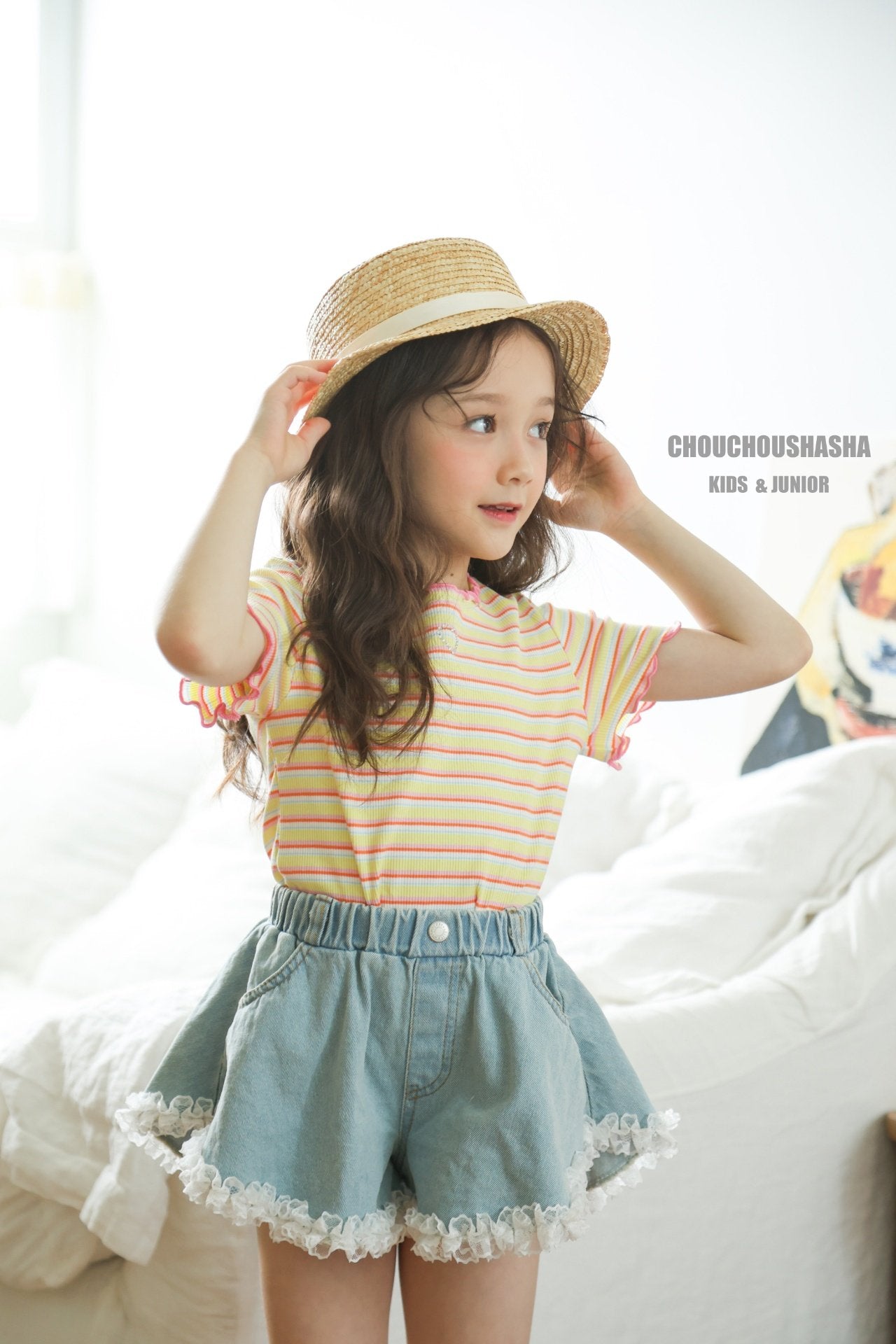 [CHOUCHOUSHASHA] Bunny Stripe T-shirts_2colors