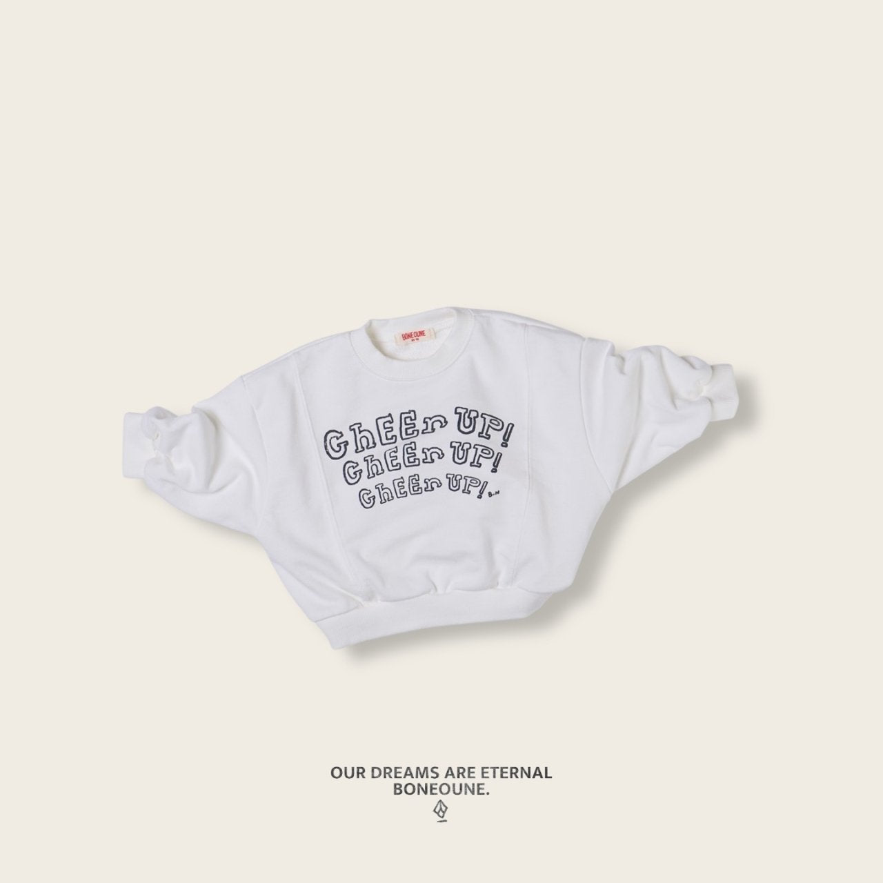 [BONEOUNE] Cheer up Crop Sweatshirt_2colors