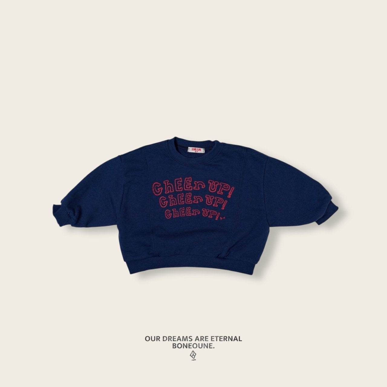 [BONEOUNE] Cheer up Crop Sweatshirt_2colors