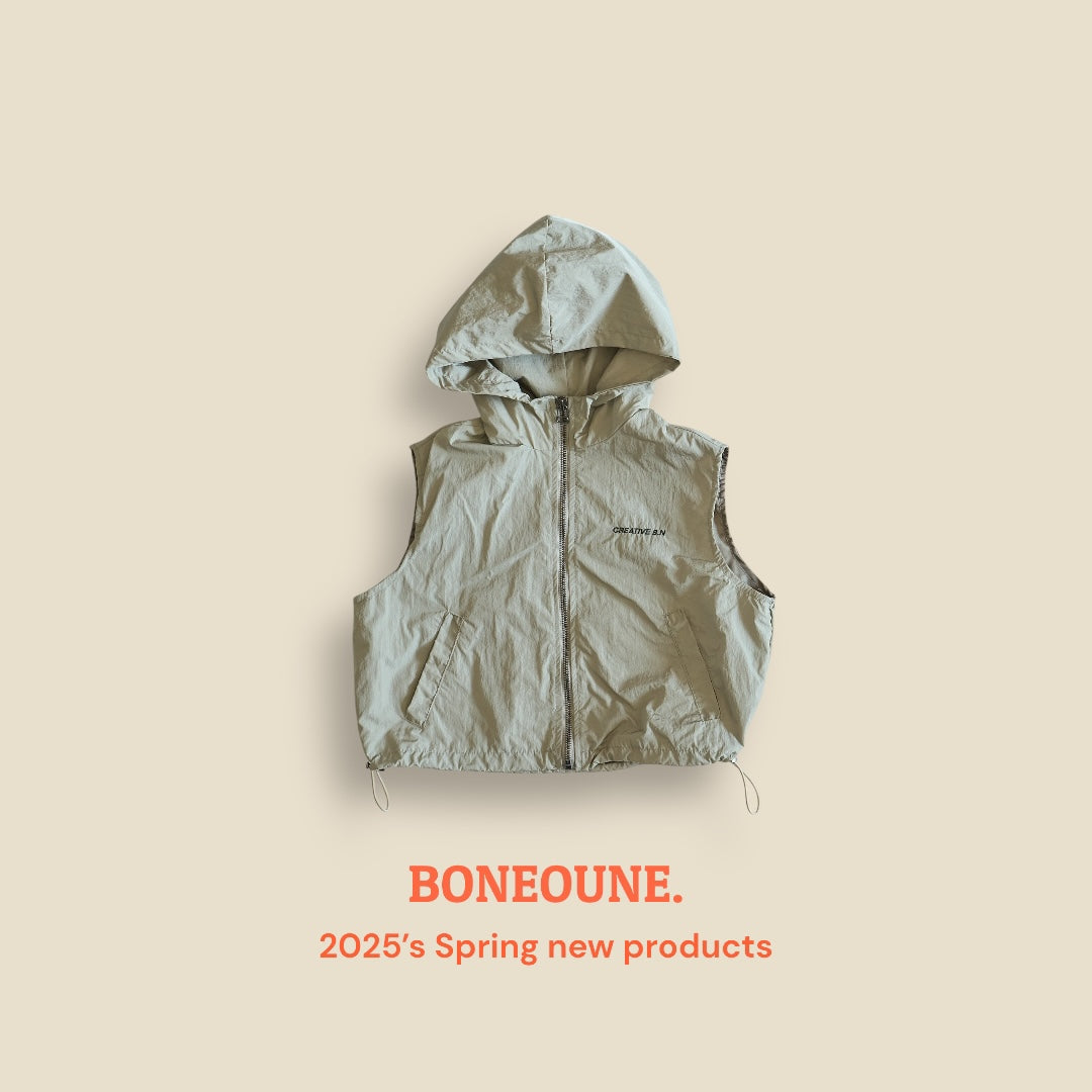 [BONEOUNE] Mona Hoodie Zip-up Vest_2colors