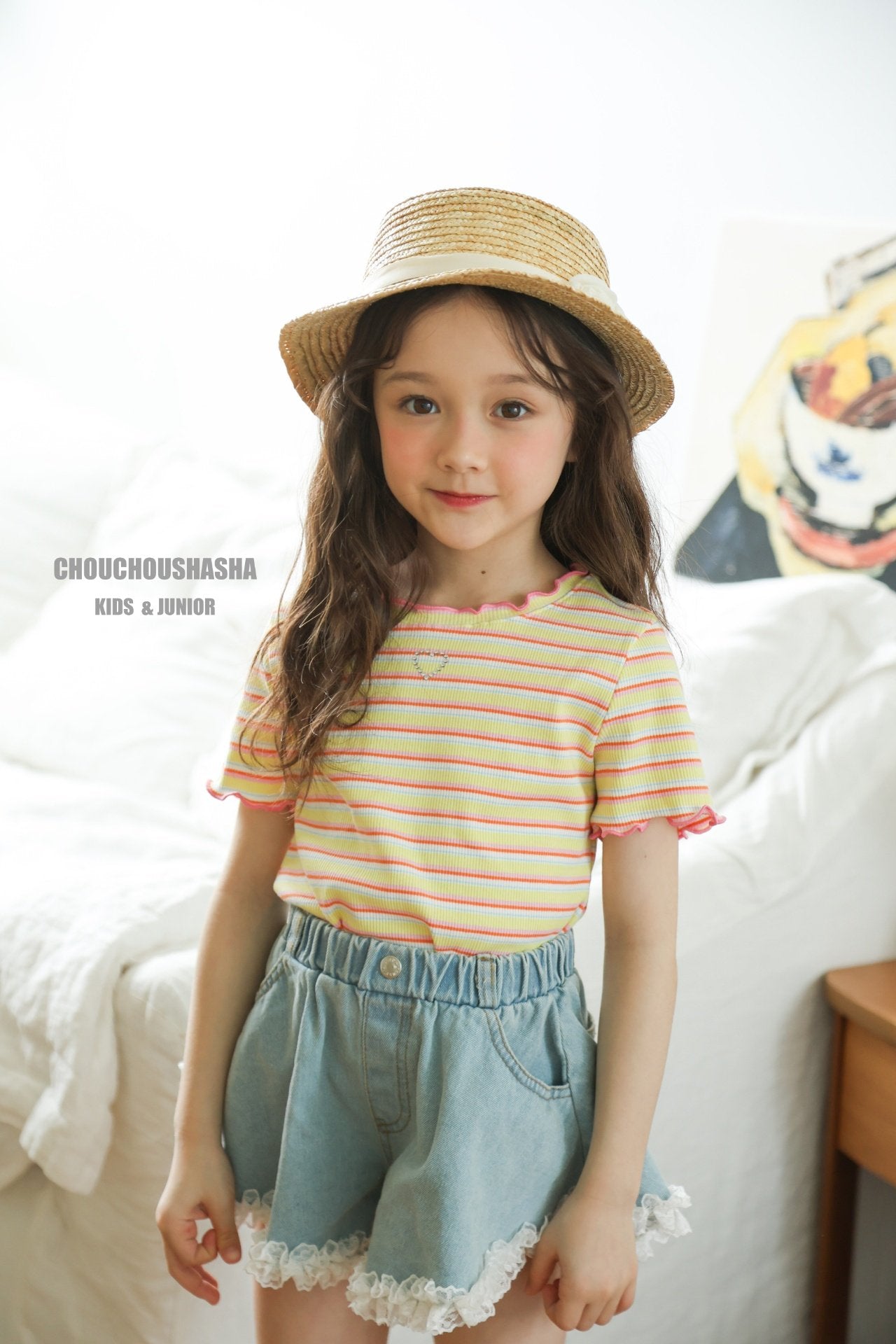 [CHOUCHOUSHASHA] Bunny Stripe T-shirts_2colors