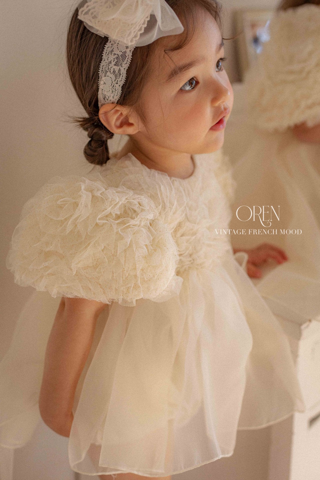 [OREN] Blooming Rose Pearl Suit(BEBE)_Cream