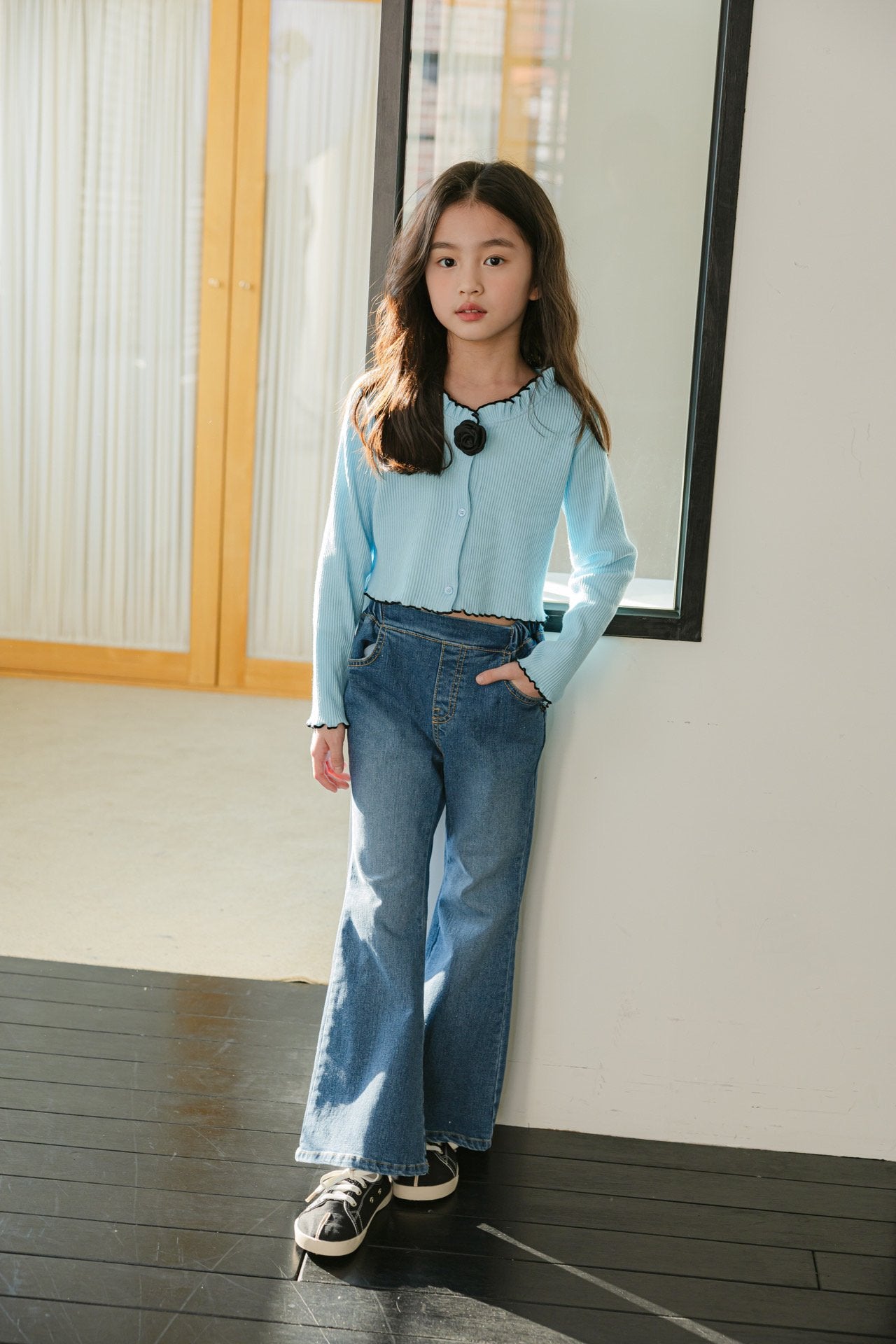 [DOREDORE] Corsage Rib Cardigan_2colors