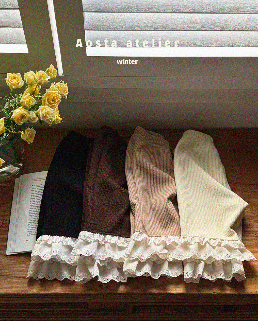 [AOSTA] Coduroy_Frills_Pants_4colors