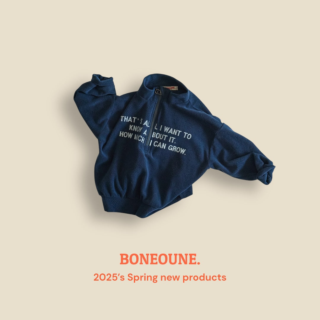 [BONEOUNE] Grow Terry Half Zip-up_3colors