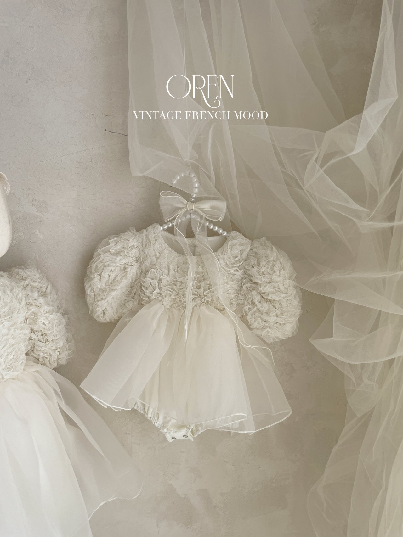 [OREN] Blooming Rose Pearl Suit(BEBE)_Cream