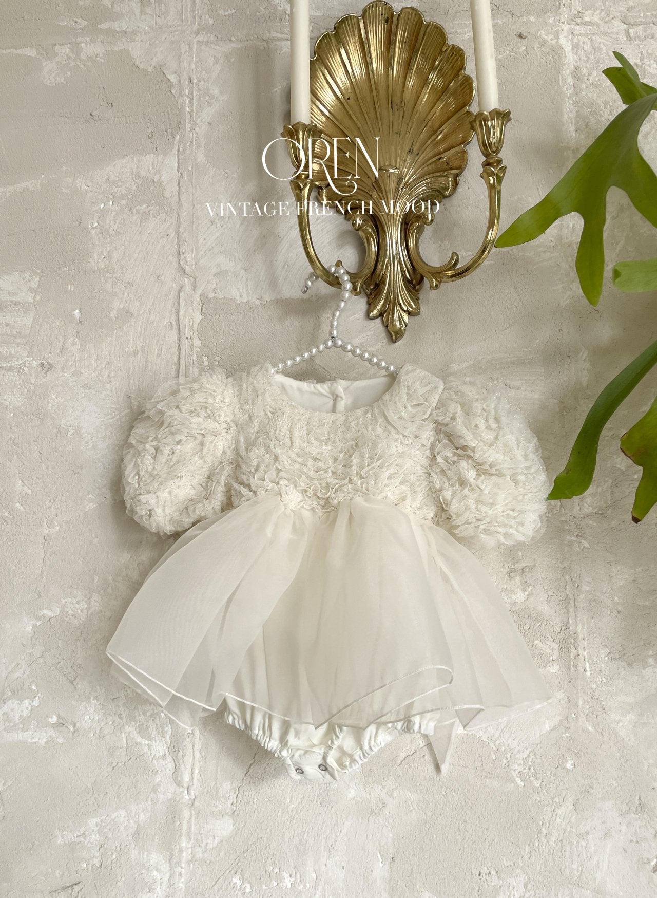 [OREN] Blooming Rose Pearl Suit(BEBE)_Cream