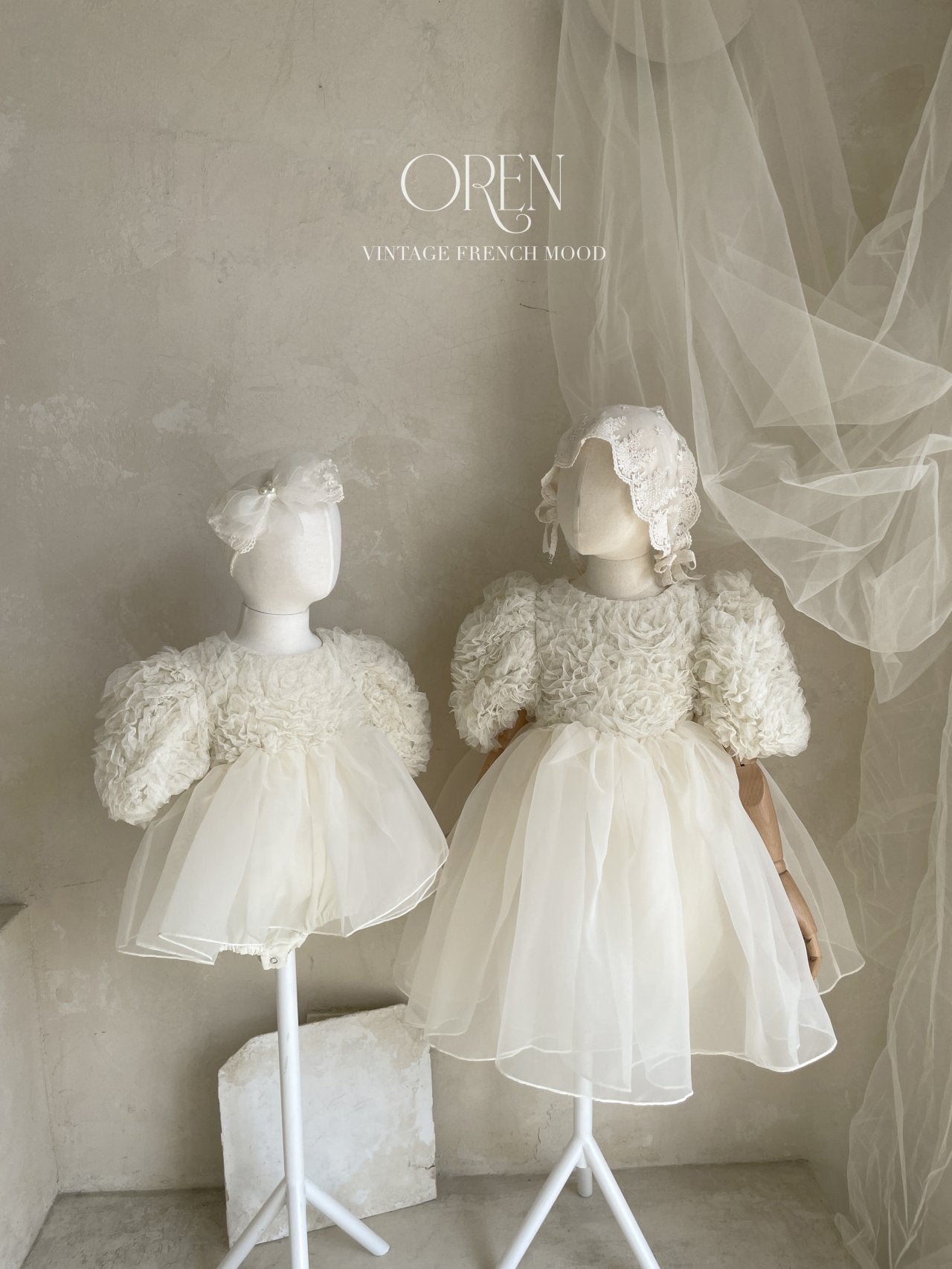 [OREN] Blooming Rose Pearl Suit(BEBE)_Cream