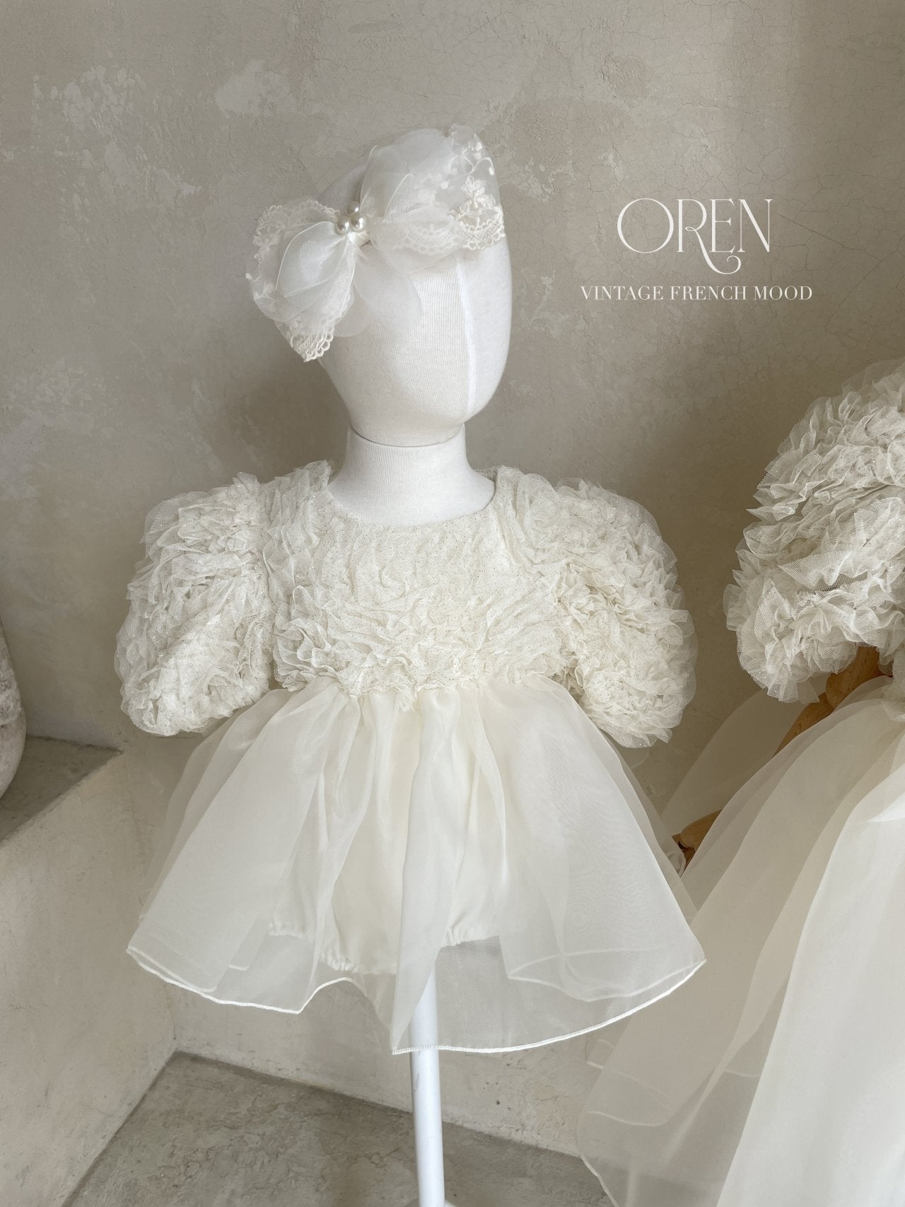 [OREN] Blooming Rose Pearl Suit(BEBE)_Cream