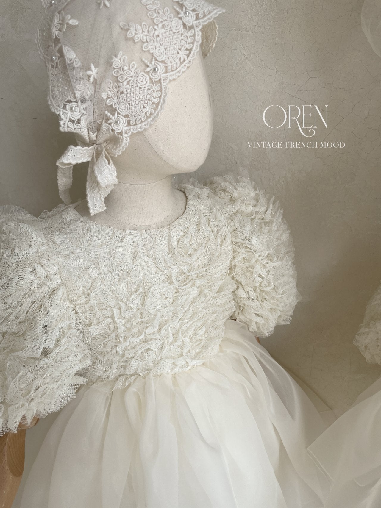 [OREN] Blooming Rose Pearl Suit(BEBE)_Cream