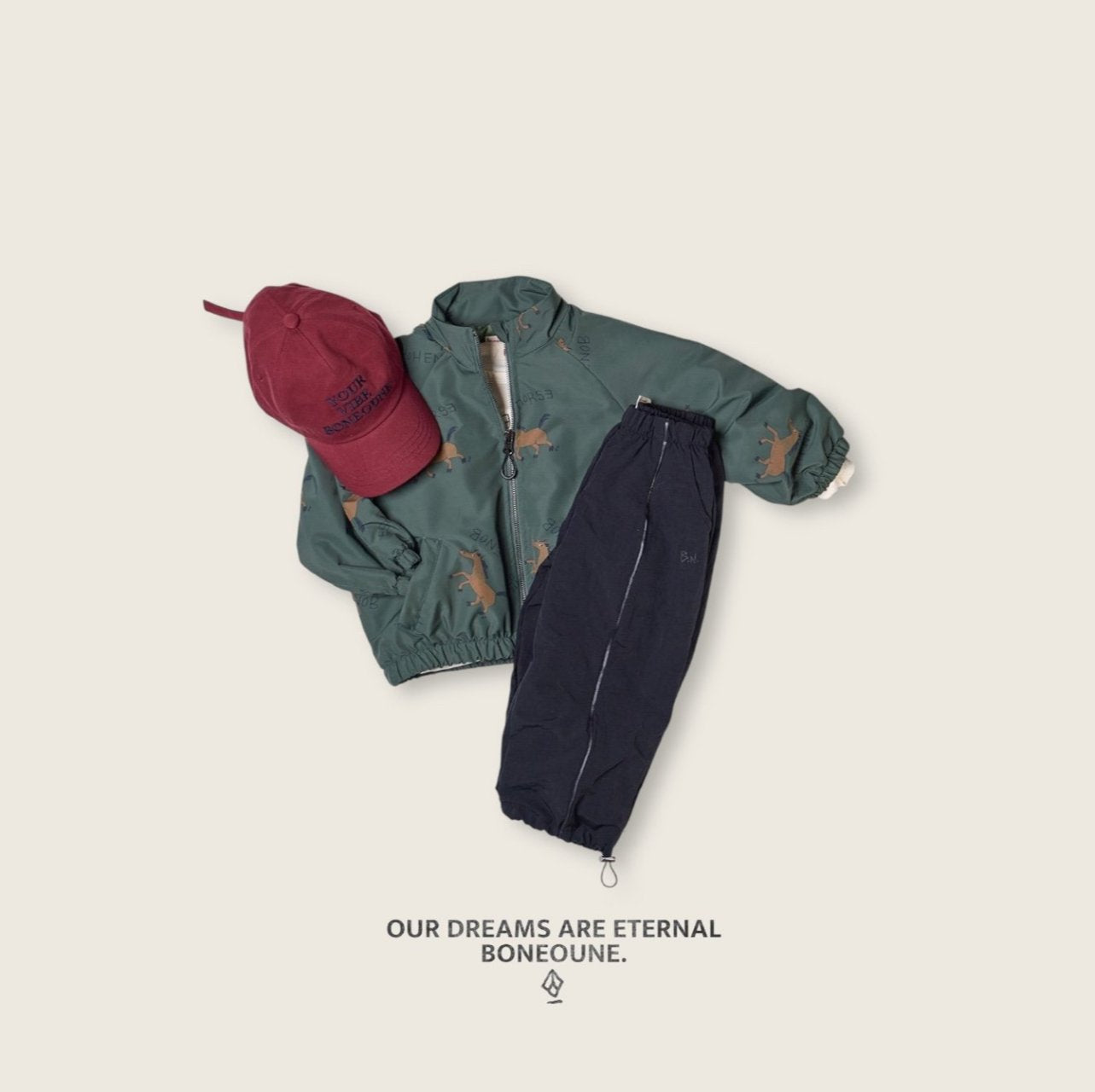 [BONEOUNE] Autumn Horse Raglan Jacket_2colors