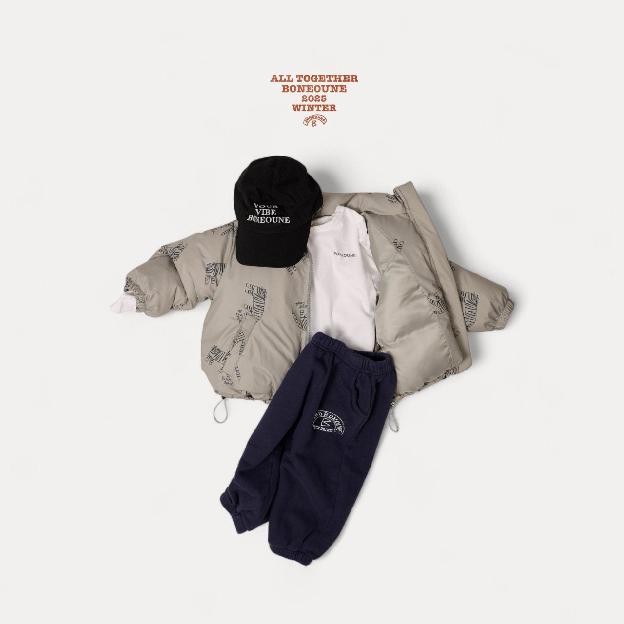 [BONEOUNE] Mono Tiger Duck Down Jacket_Warm Beige