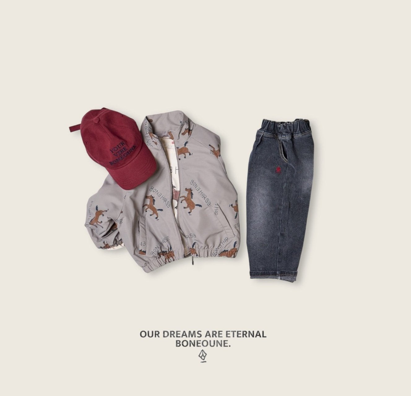 [BONEOUNE] Autumn Horse Raglan Jacket_2colors