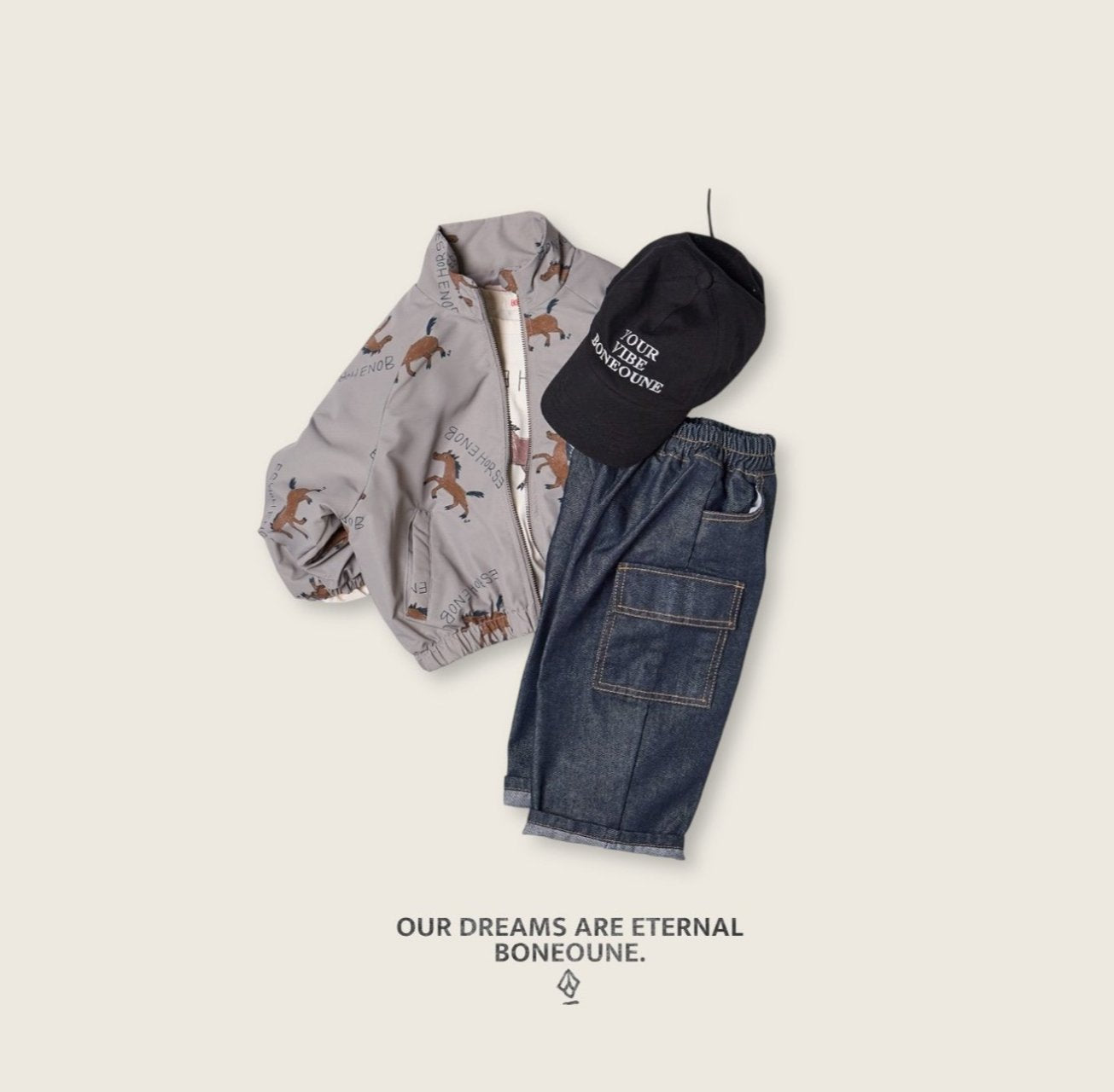 [BONEOUNE] Autumn Horse Raglan Jacket_2colors