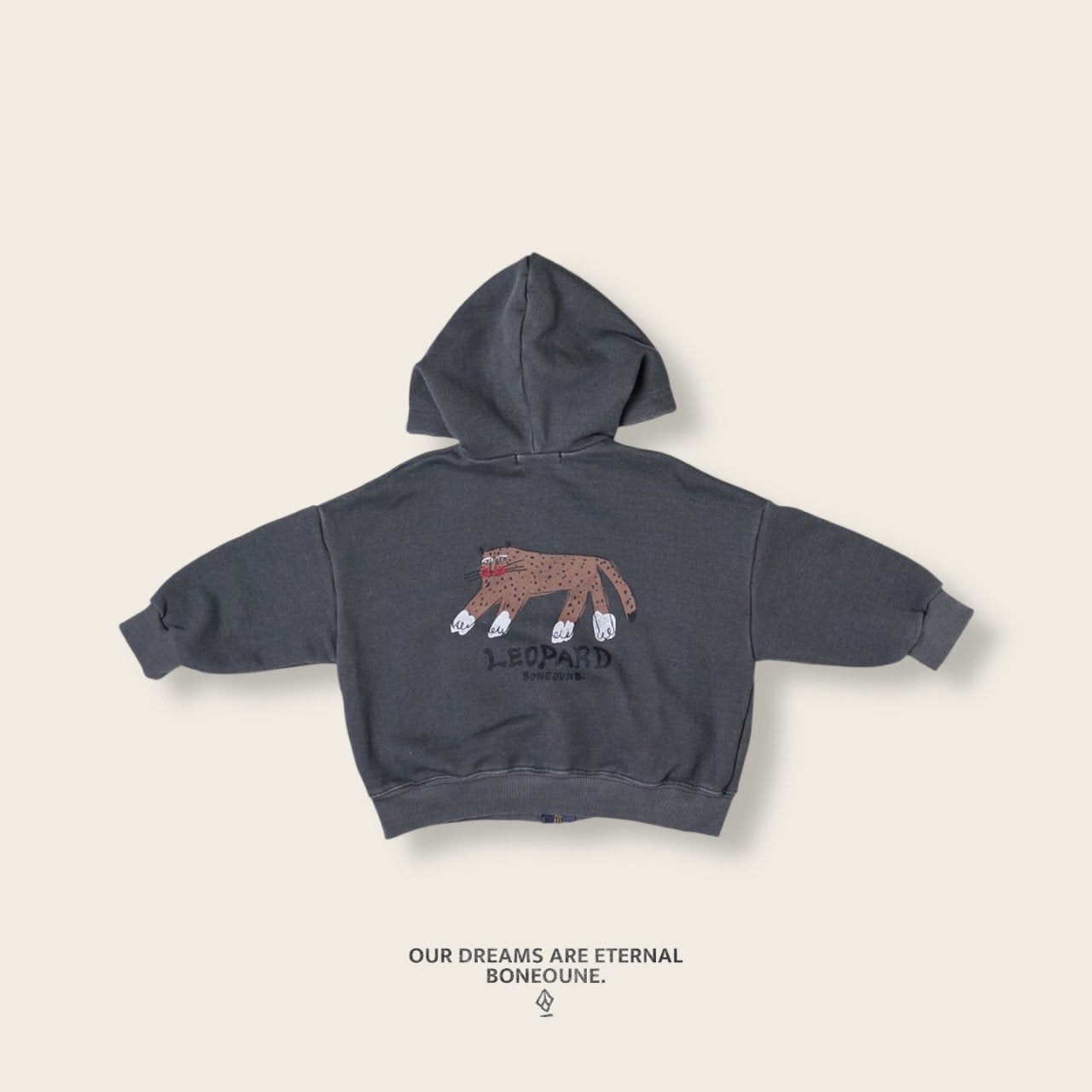 [BONEOUNE] Bone Pigment Hood Zip-Up_2colors