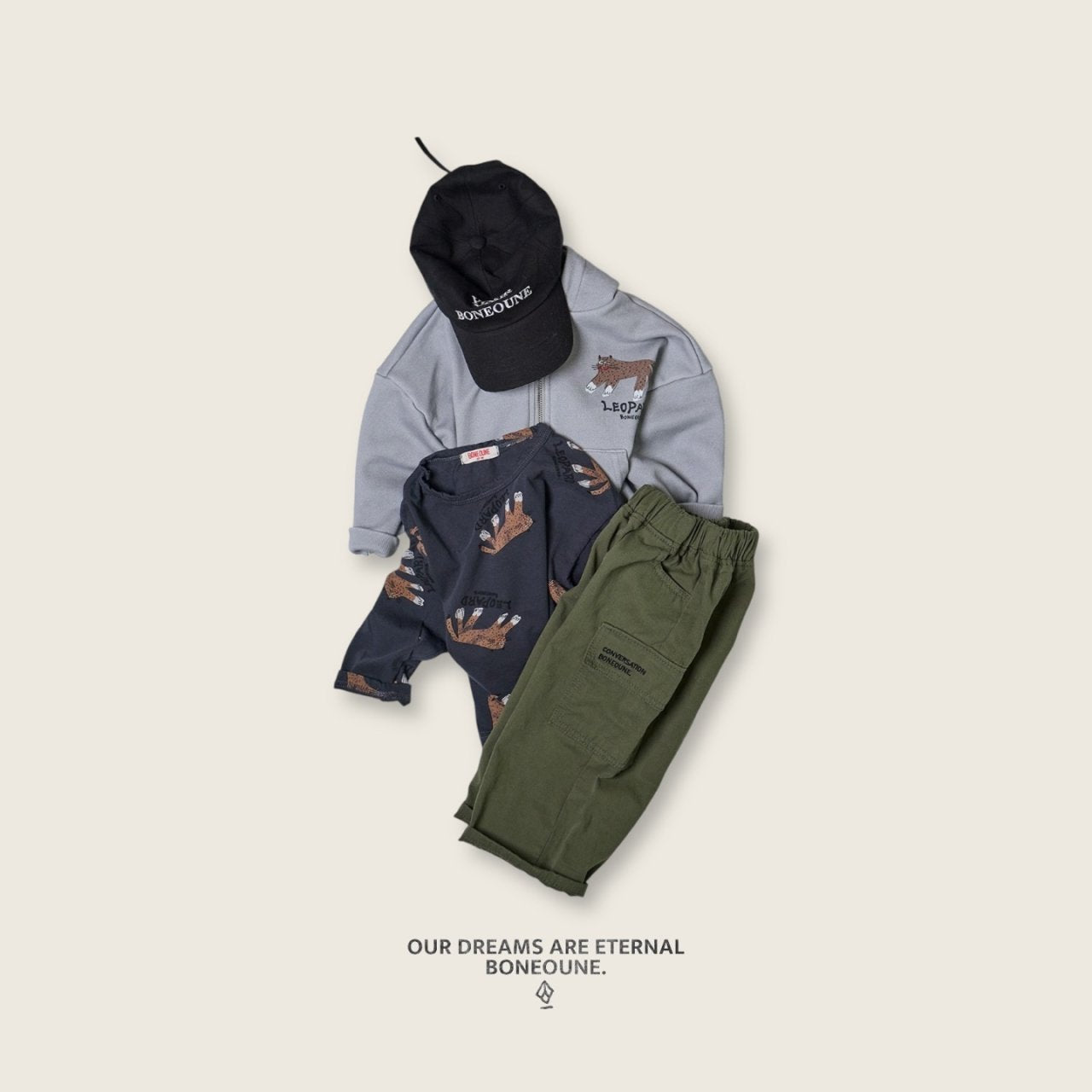 [BONEOUNE] Bone Pigment Hood Zip-Up_2colors