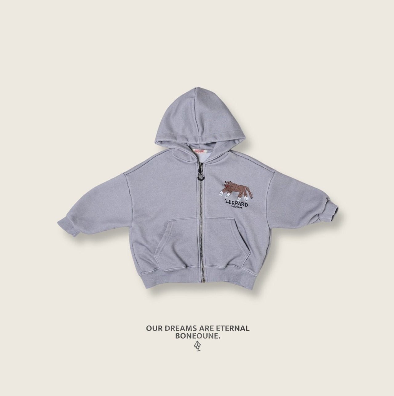 [BONEOUNE] Bone Pigment Hood Zip-Up_2colors