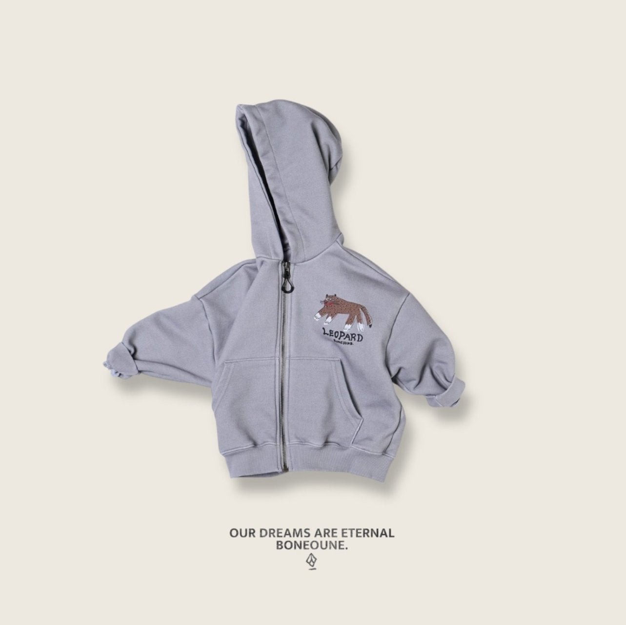 [BONEOUNE] Bone Pigment Hood Zip-Up_2colors
