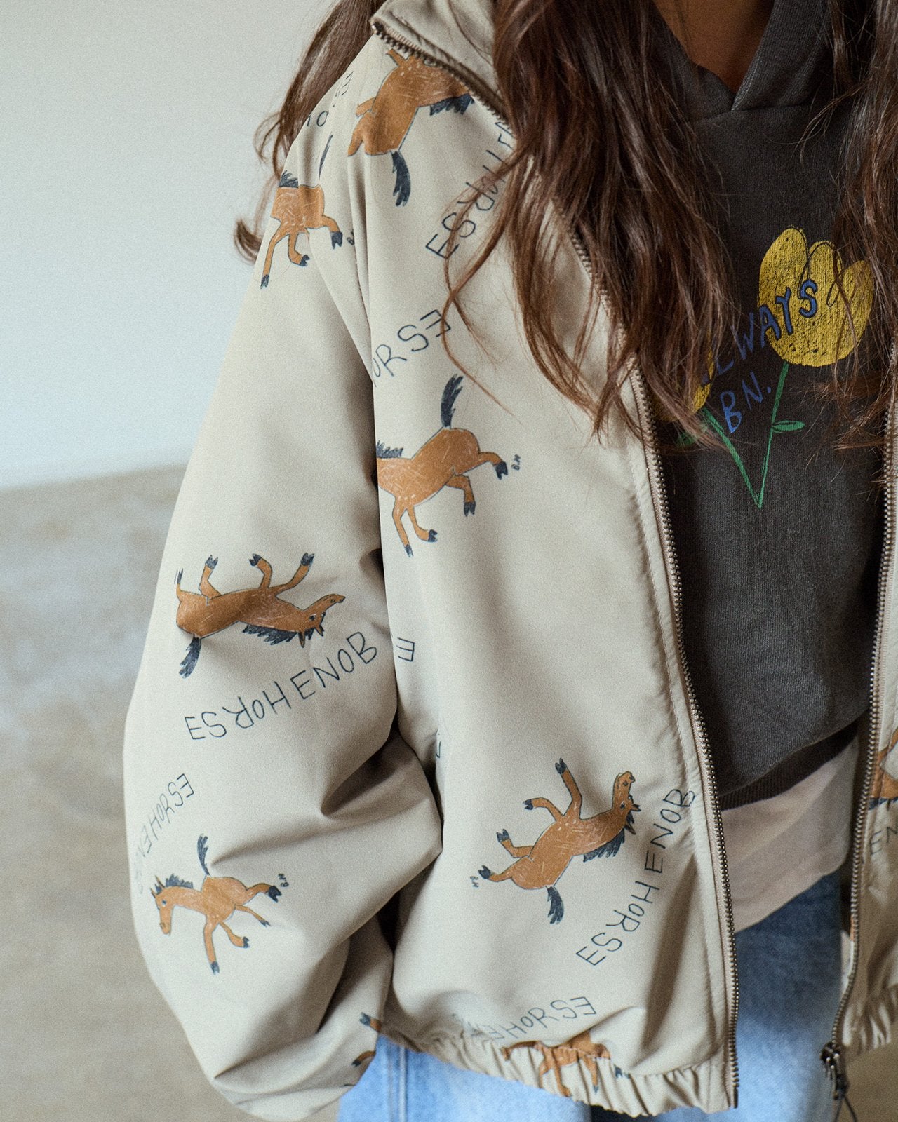 [BONEOUNE] Autumn Horse Raglan Jacket_2colors