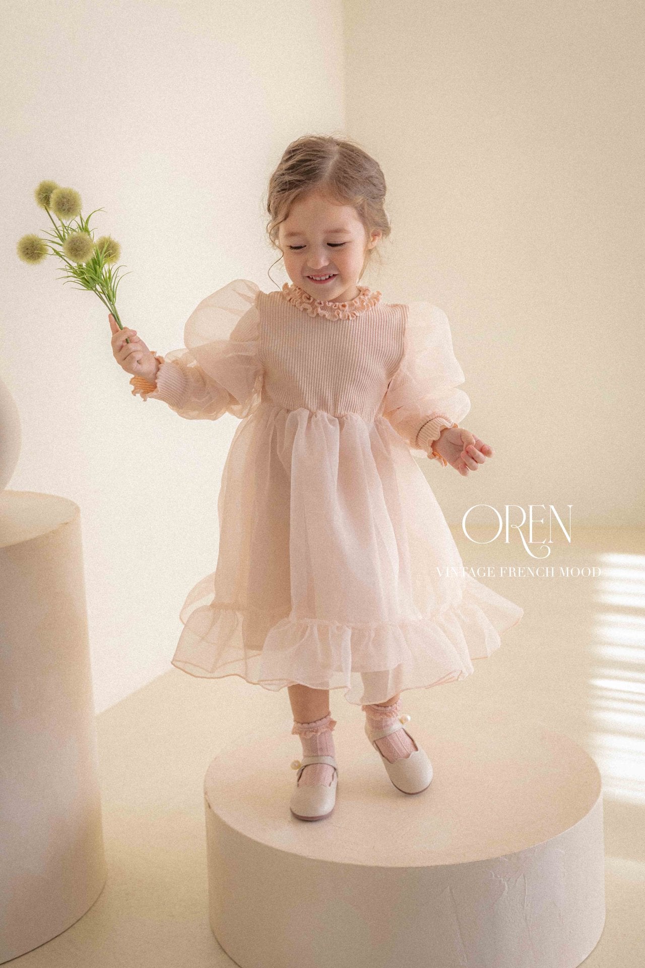 [OREN] Belluca Organza Dress(KIDS)_Pink