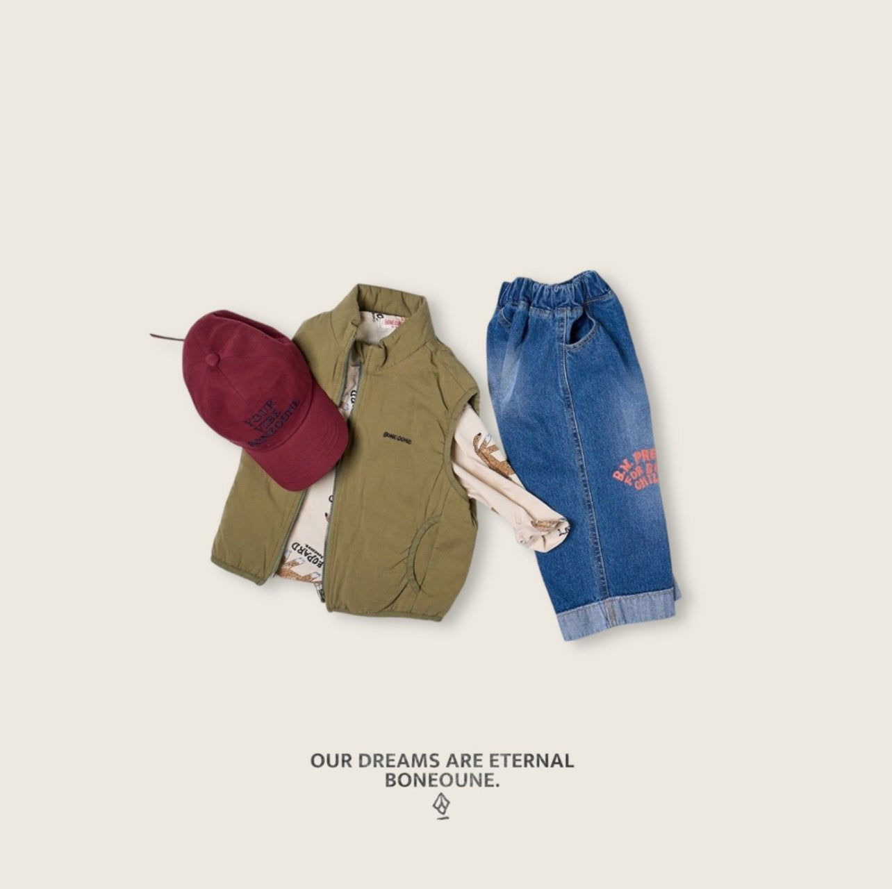 [BONEOUNE] Horse Rib Binding Vest_2colors