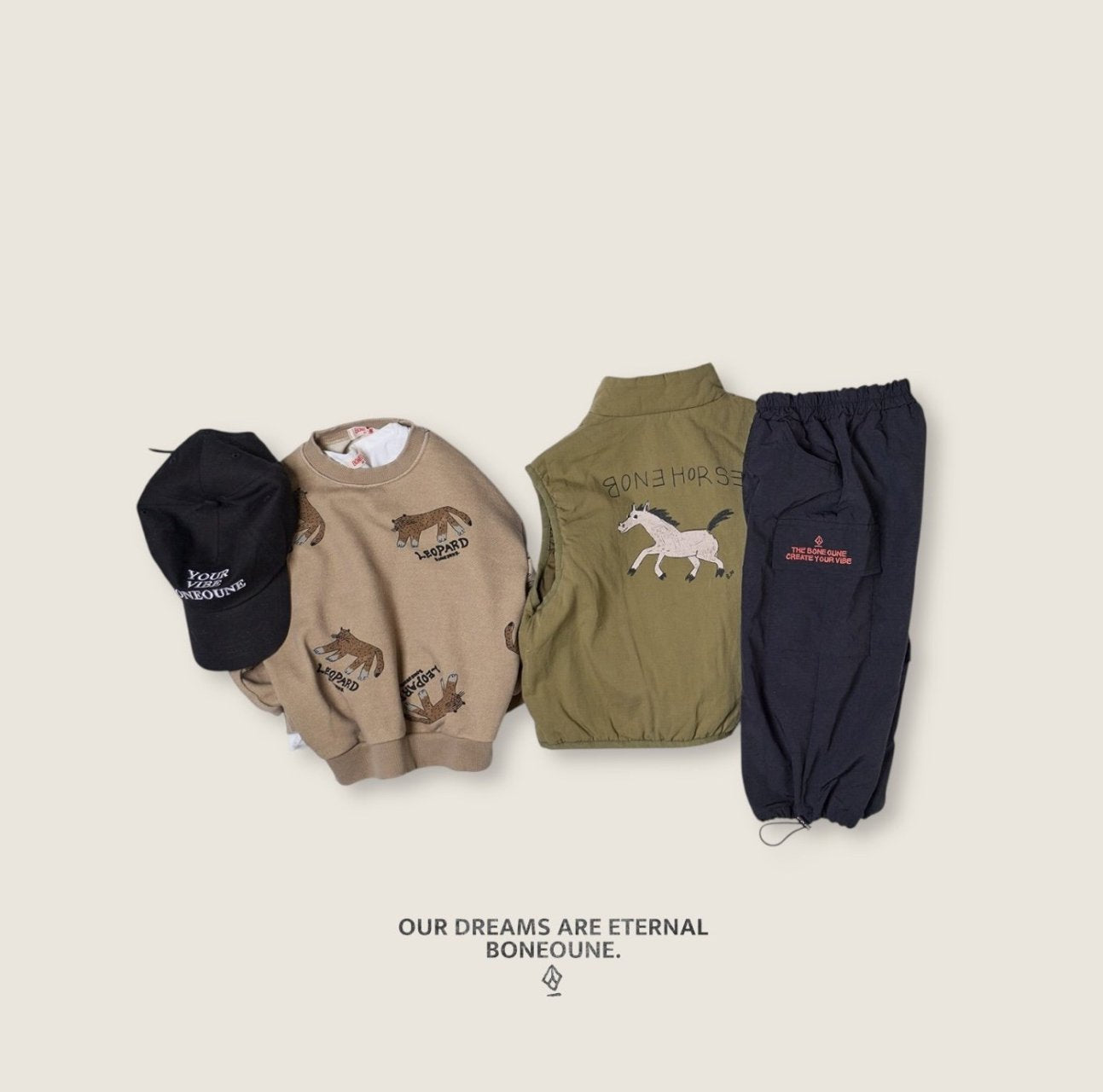 [BONEOUNE] Horse Rib Binding Vest_2colors