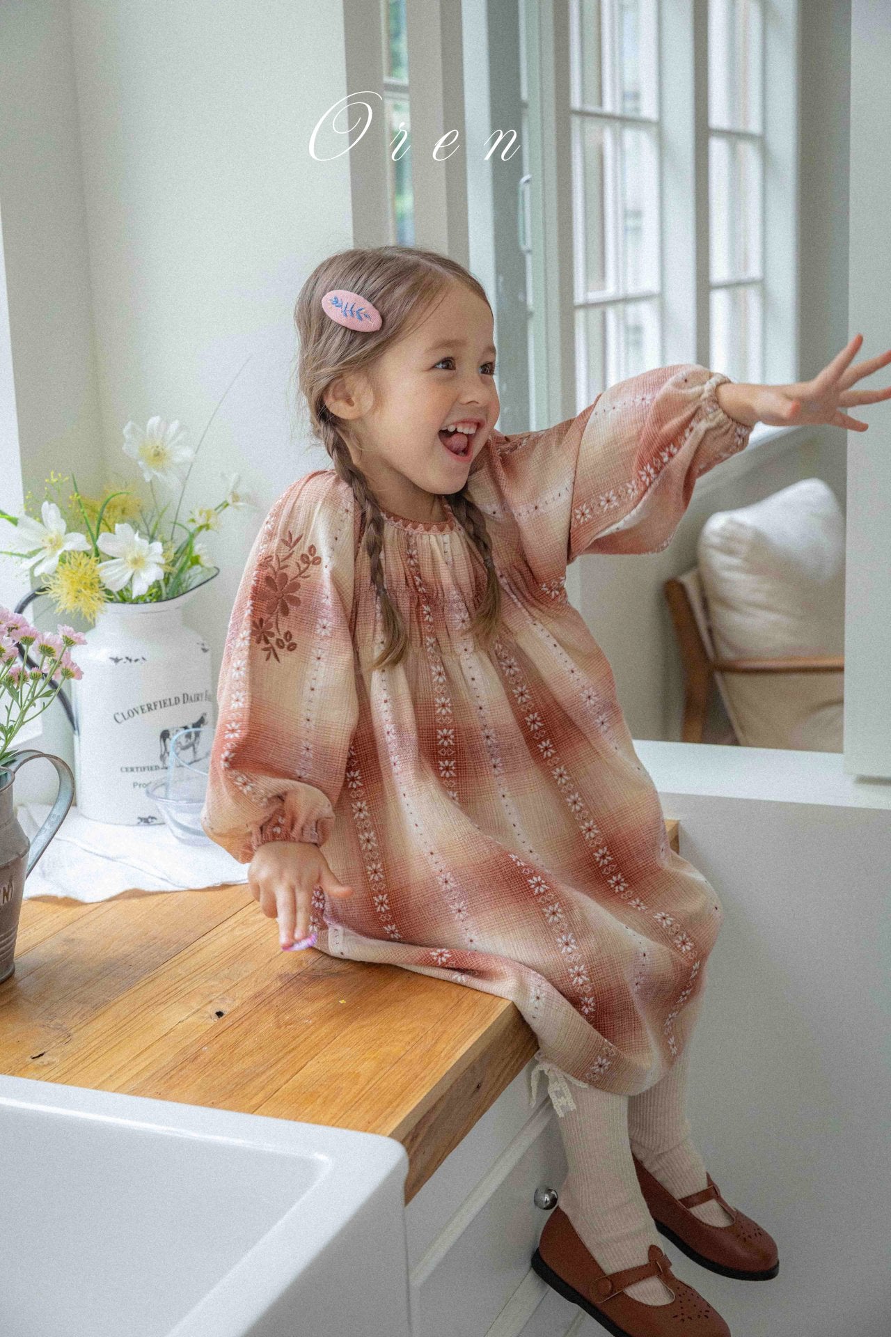 [OREN] (KIDS)Autumn Mellow Check Dress_2colors