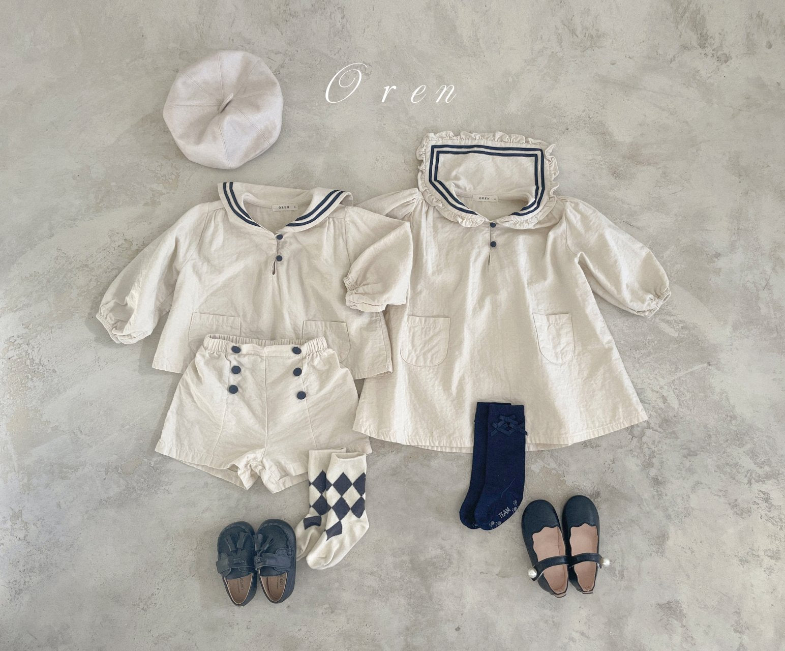 [OREN] Matthieu Marine Dress(KIDS)_Cream