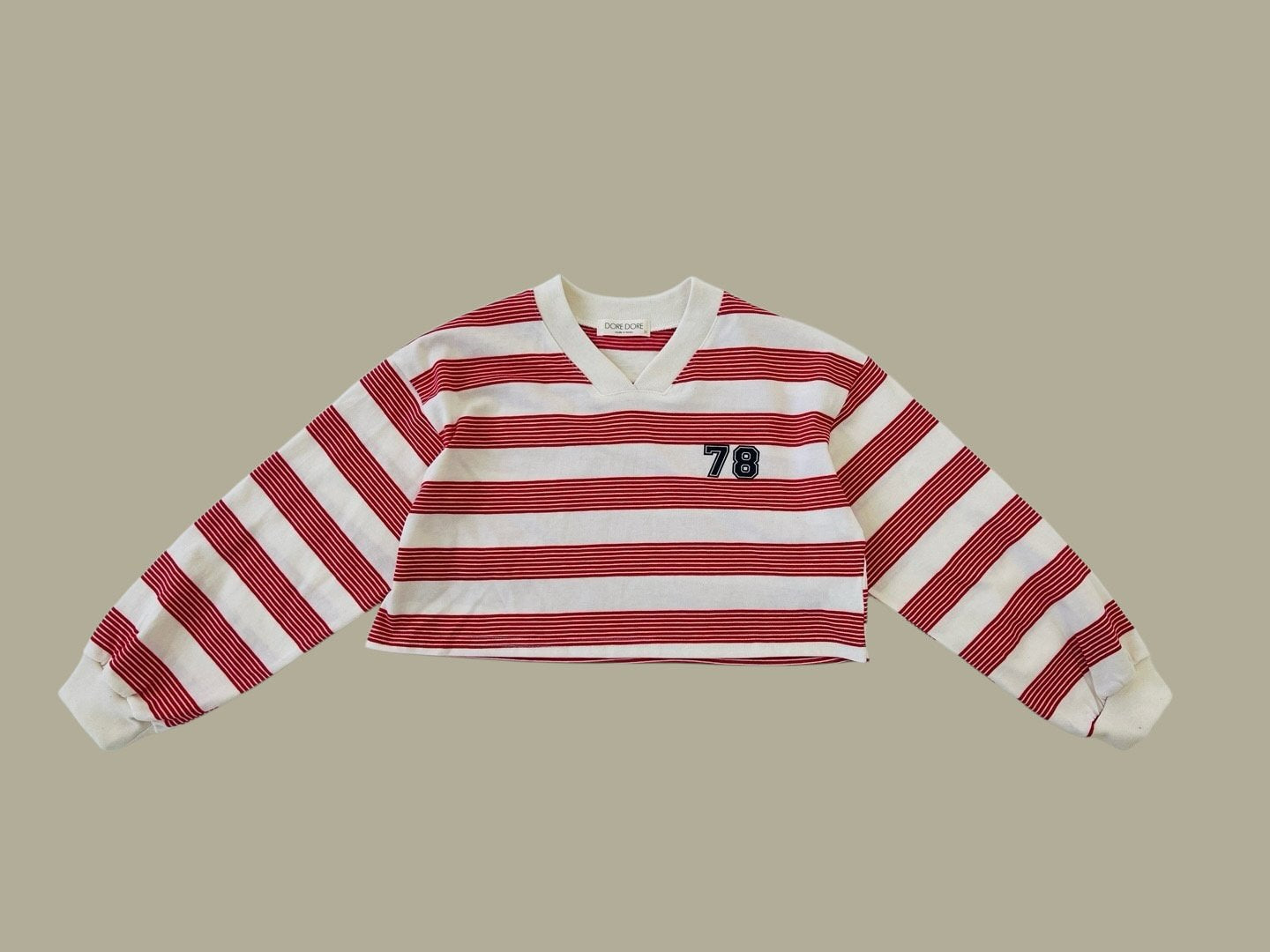 [DOREDORE] Stripe 78 Crop T-shirt_2colors