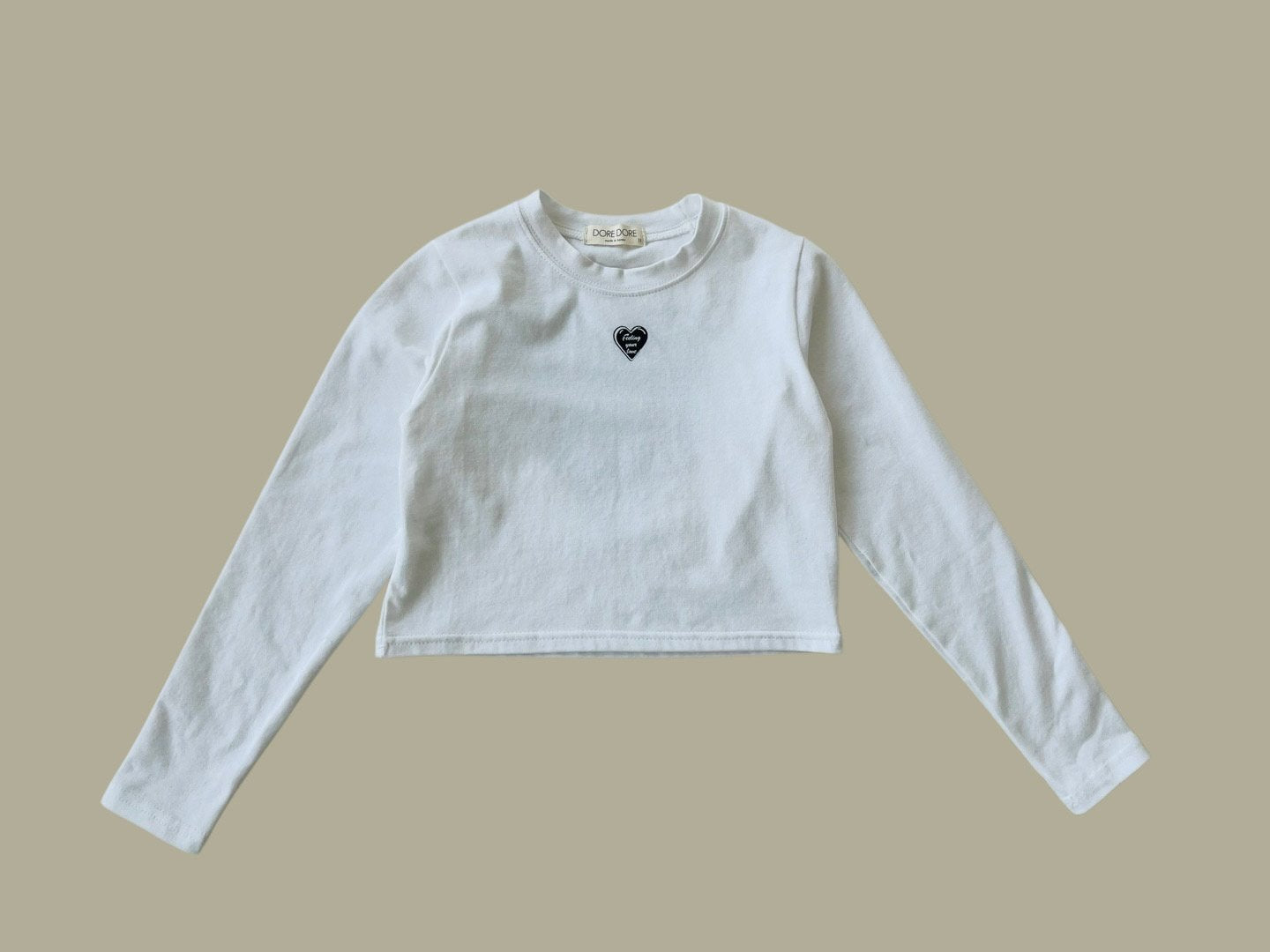 [DOREDORE] Love Heart Crop T-shirt_2colors