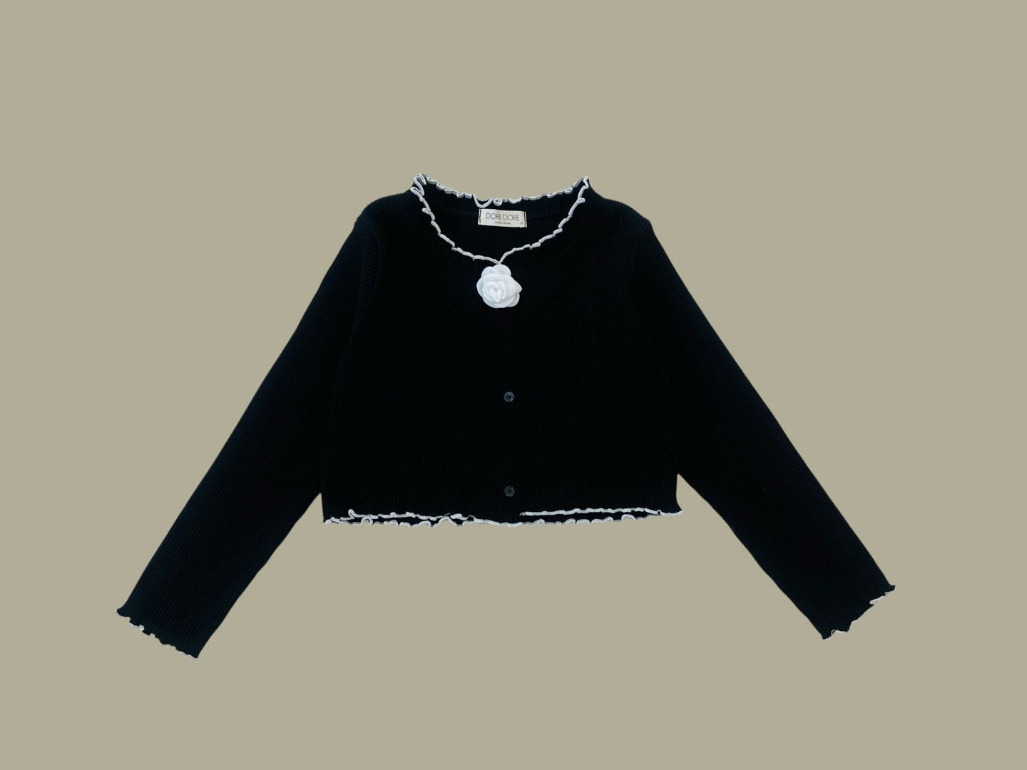 [DOREDORE] Corsage Rib Cardigan_2colors