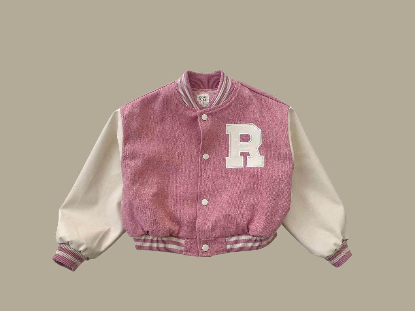 [DOREDORE] R Varsity Jacket_Pink