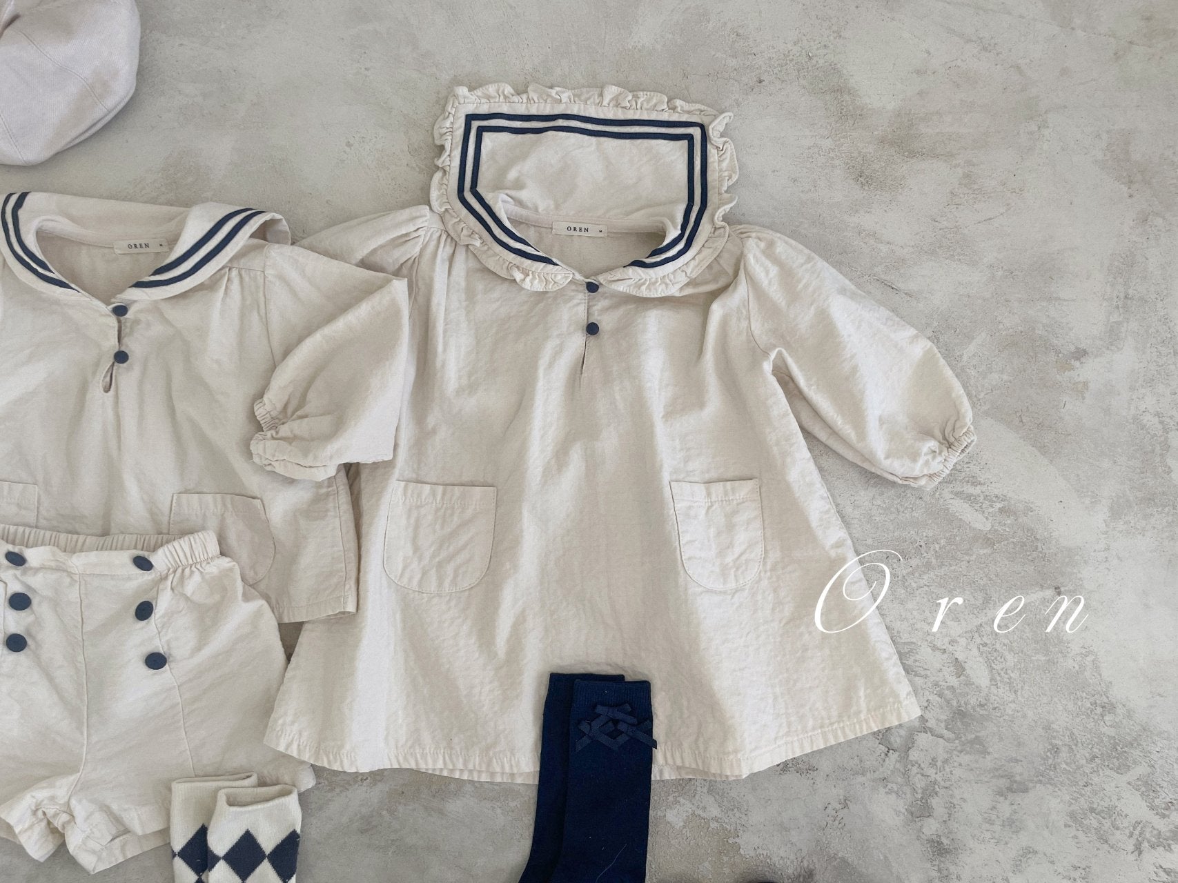 [OREN] Matthieu Marine Dress(KIDS)_Cream