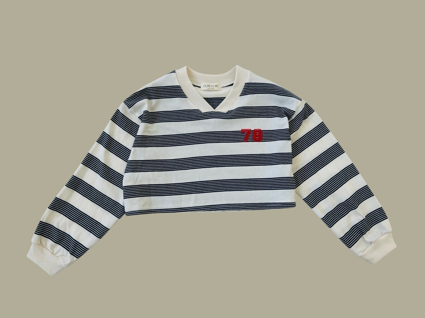 [DOREDORE] Stripe 78 Crop T-shirt_2colors