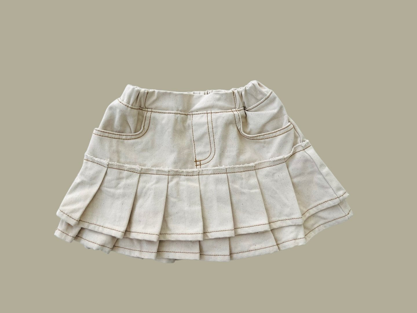 [DOREDORE] Double Pleats Skort_Ivory