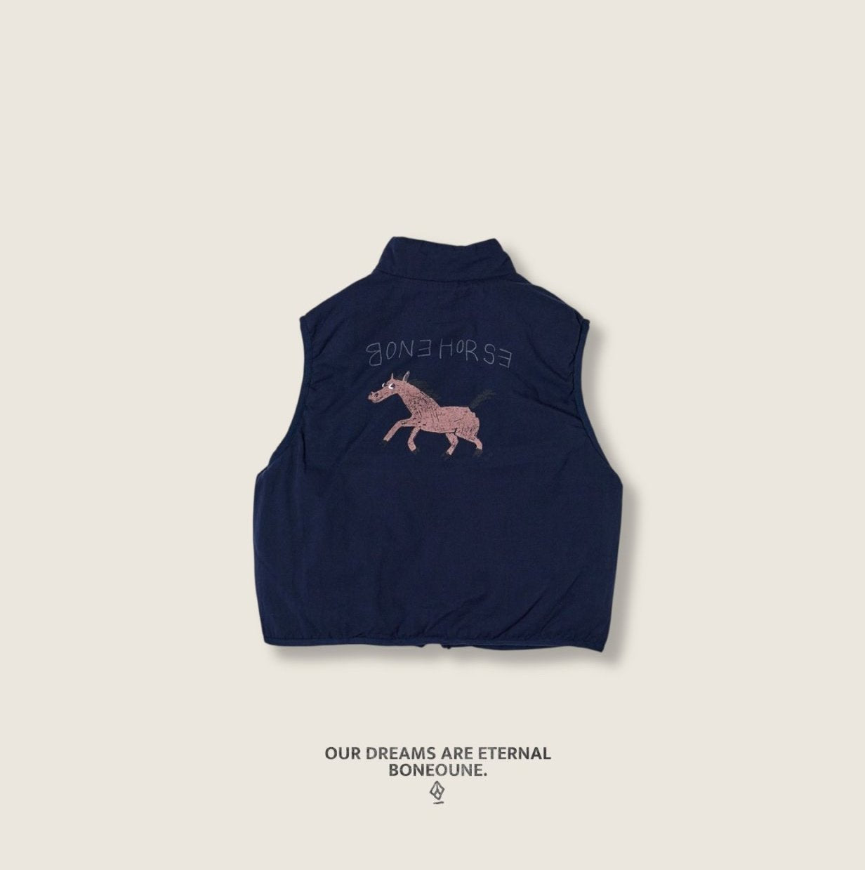 [BONEOUNE] Horse Rib Binding Vest_2colors