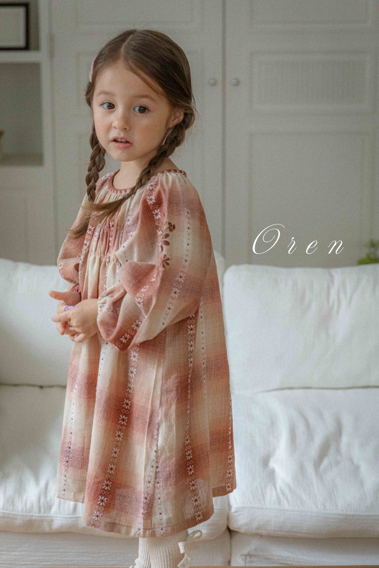 [OREN] (KIDS)Autumn Mellow Check Dress_2colors