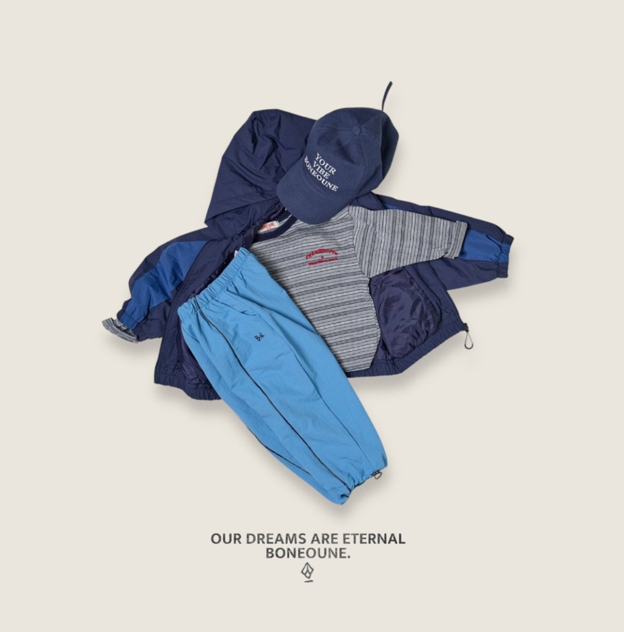 [BONEOUNE] Wannabe Hoodie Zip-Up_Blue