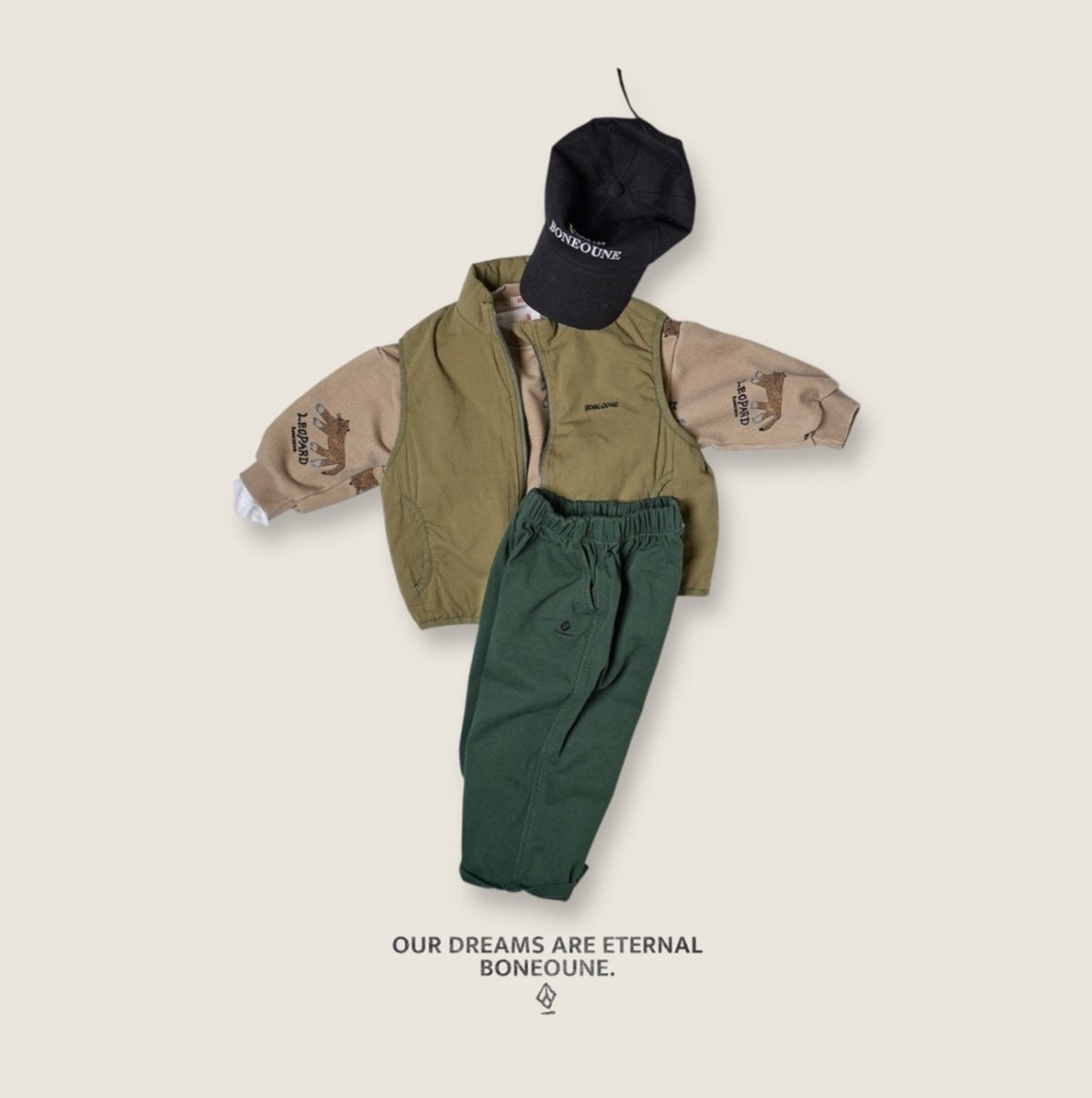 [BONEOUNE] Horse Rib Binding Vest_2colors