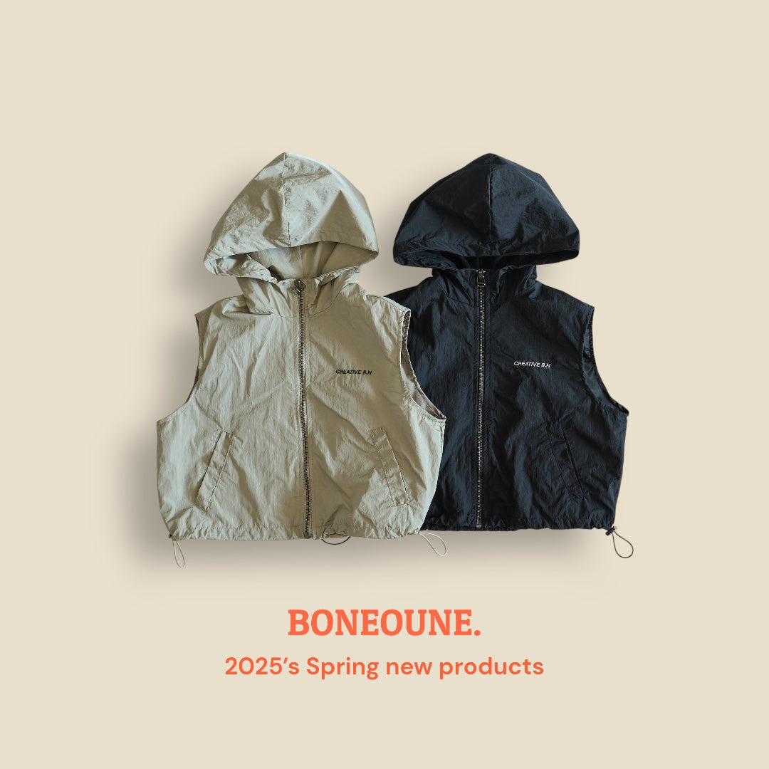 [BONEOUNE] Mona Hoodie Zip-up Vest_2colors