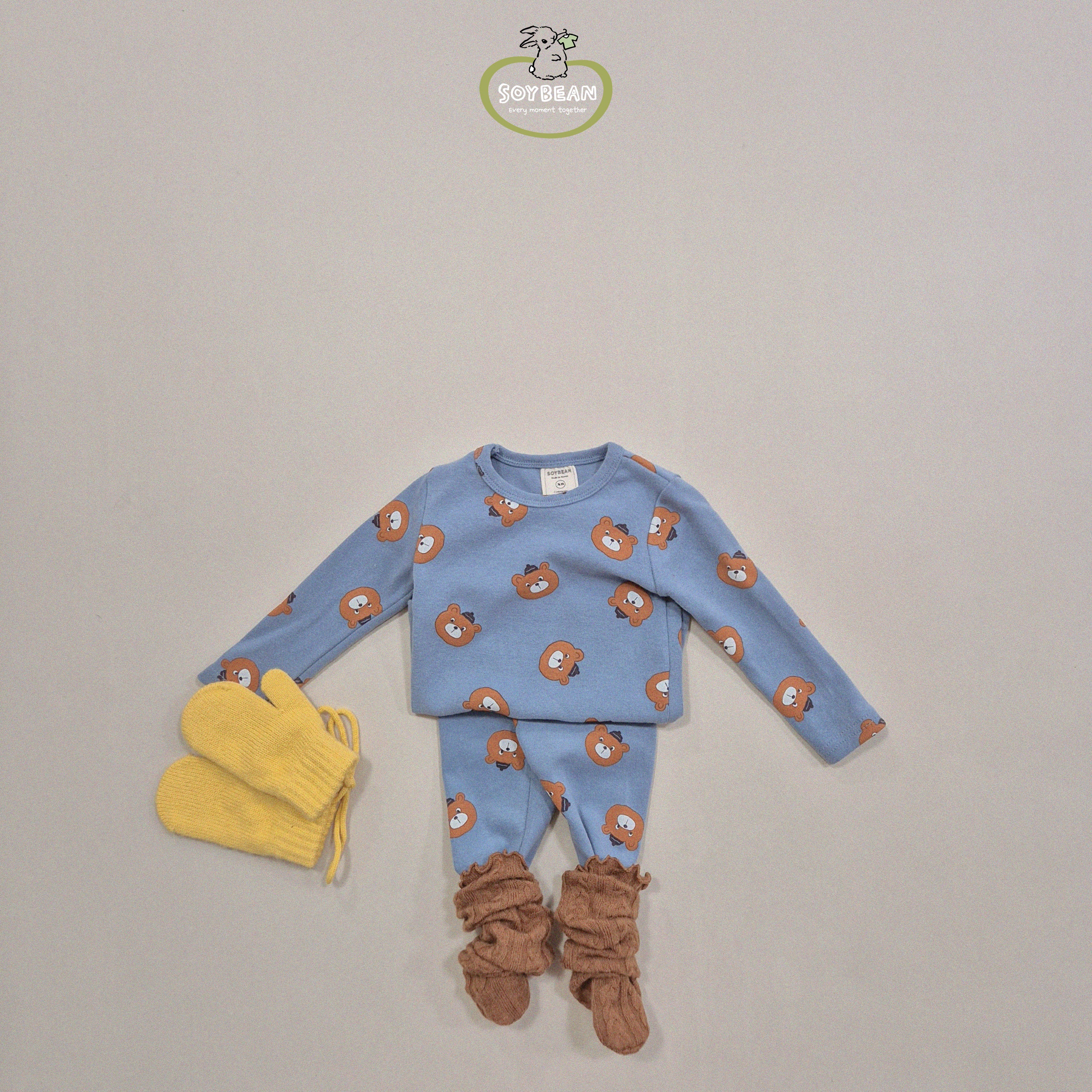 [SOYBEAN] Napping_Bear_Roomwear_Set-up_2colors