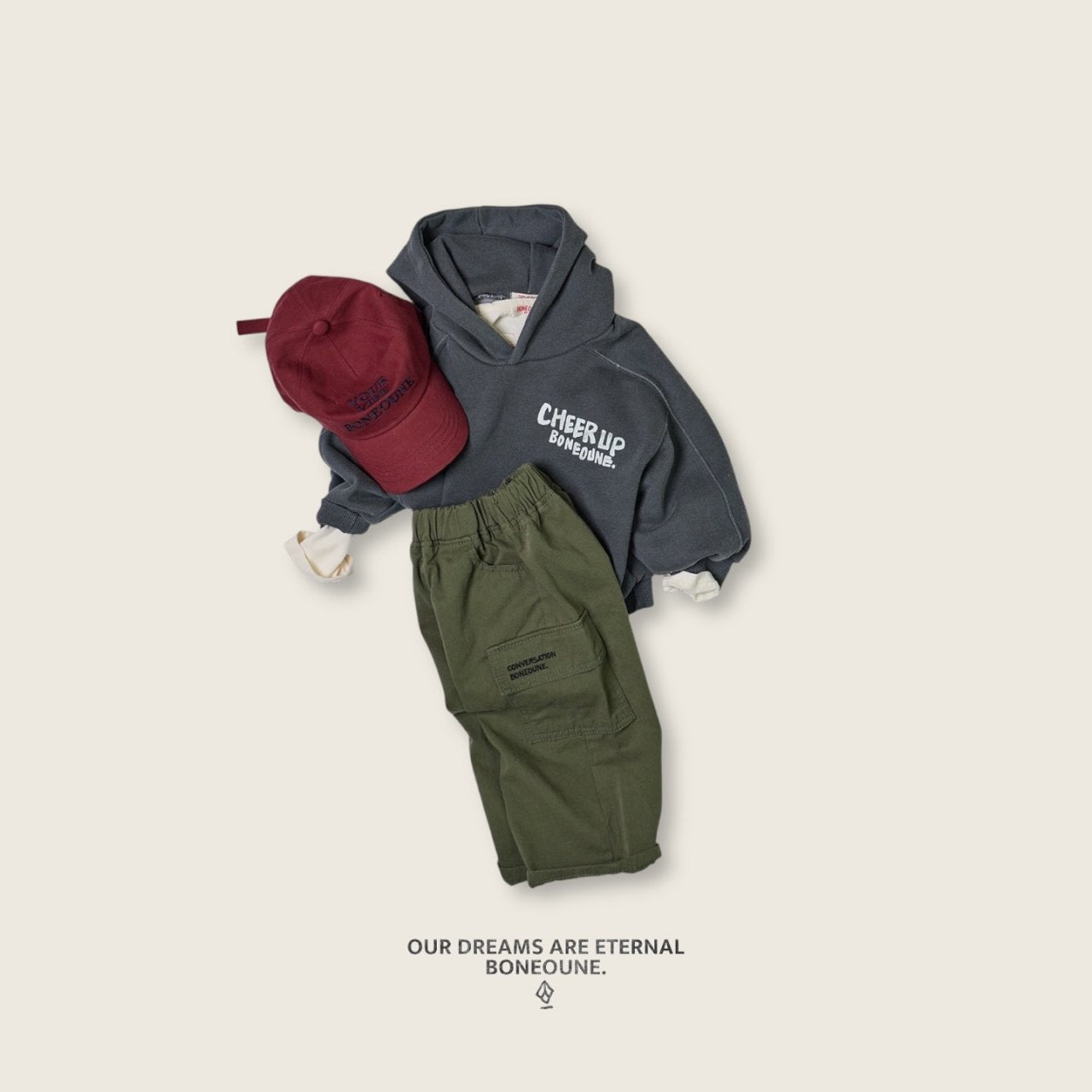 [BONEOUNE] Cotton Cargo Pants_2colors