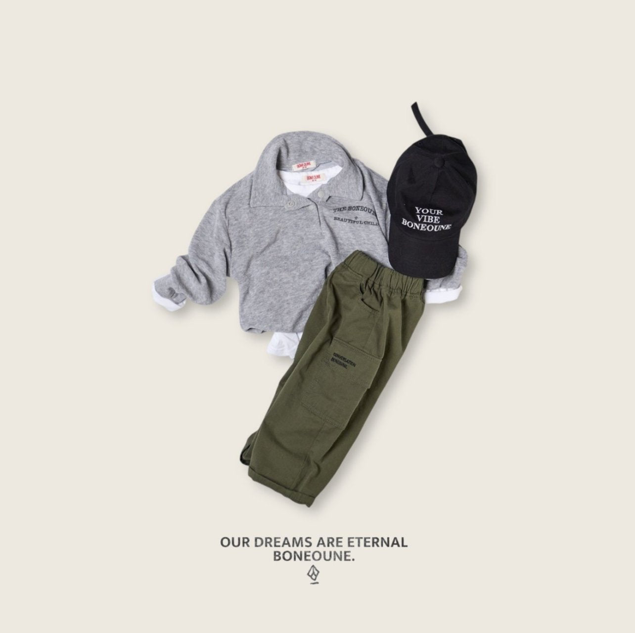 [BONEOUNE] Cotton Cargo Pants_2colors