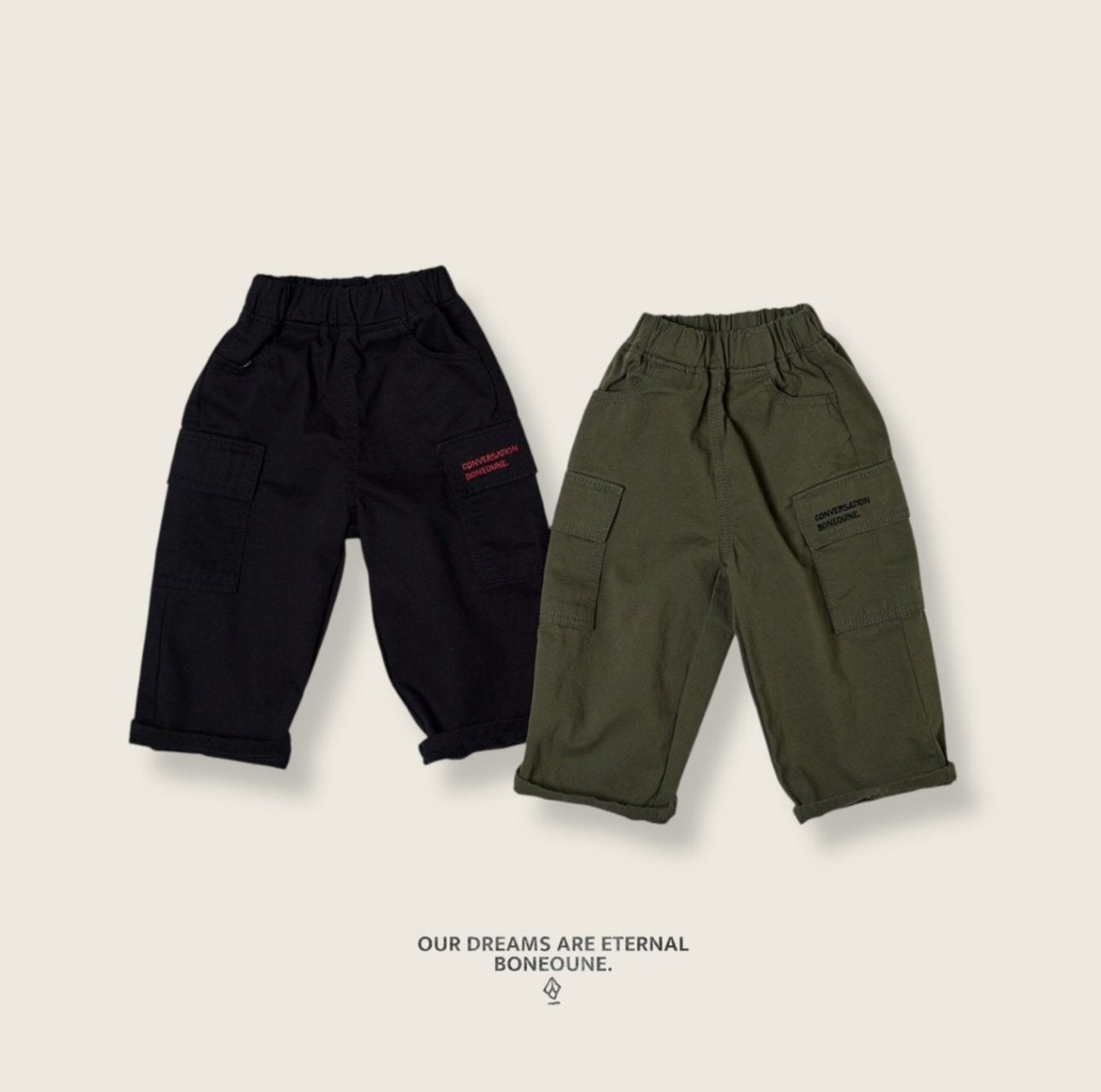 [BONEOUNE] Cotton Cargo Pants_2colors