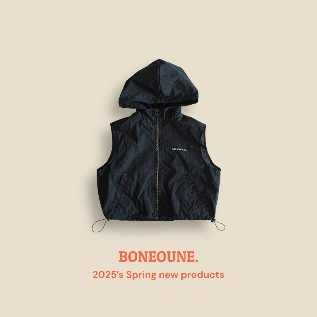 [BONEOUNE] Mona Hoodie Zip-up Vest_2colors